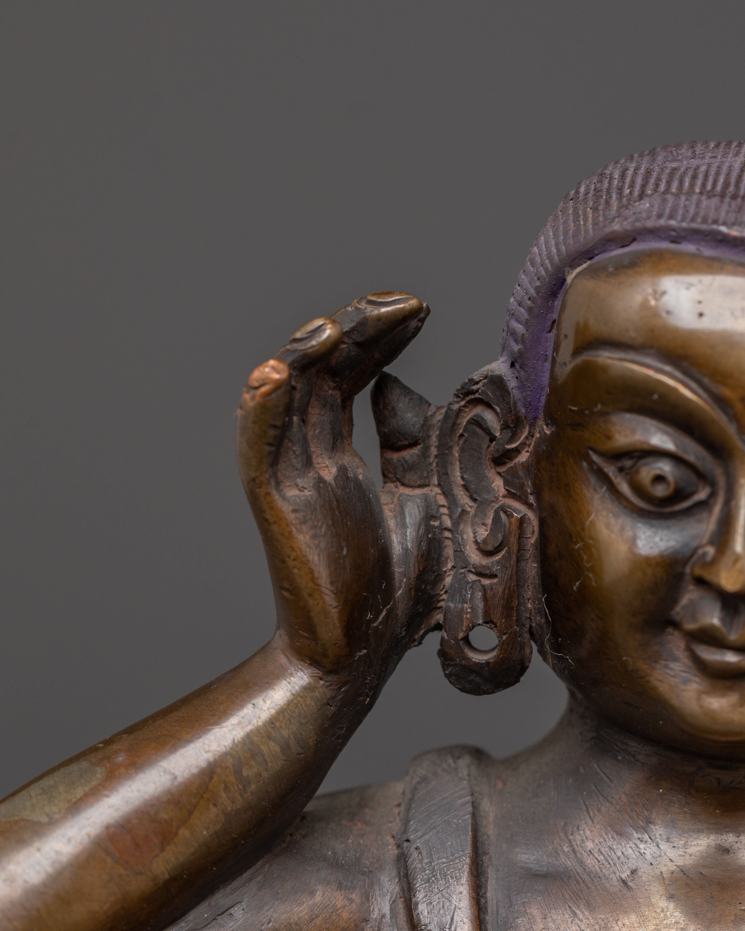 Handmade Milarepa Oxidized Statue | Tibetan Yogi and Poet