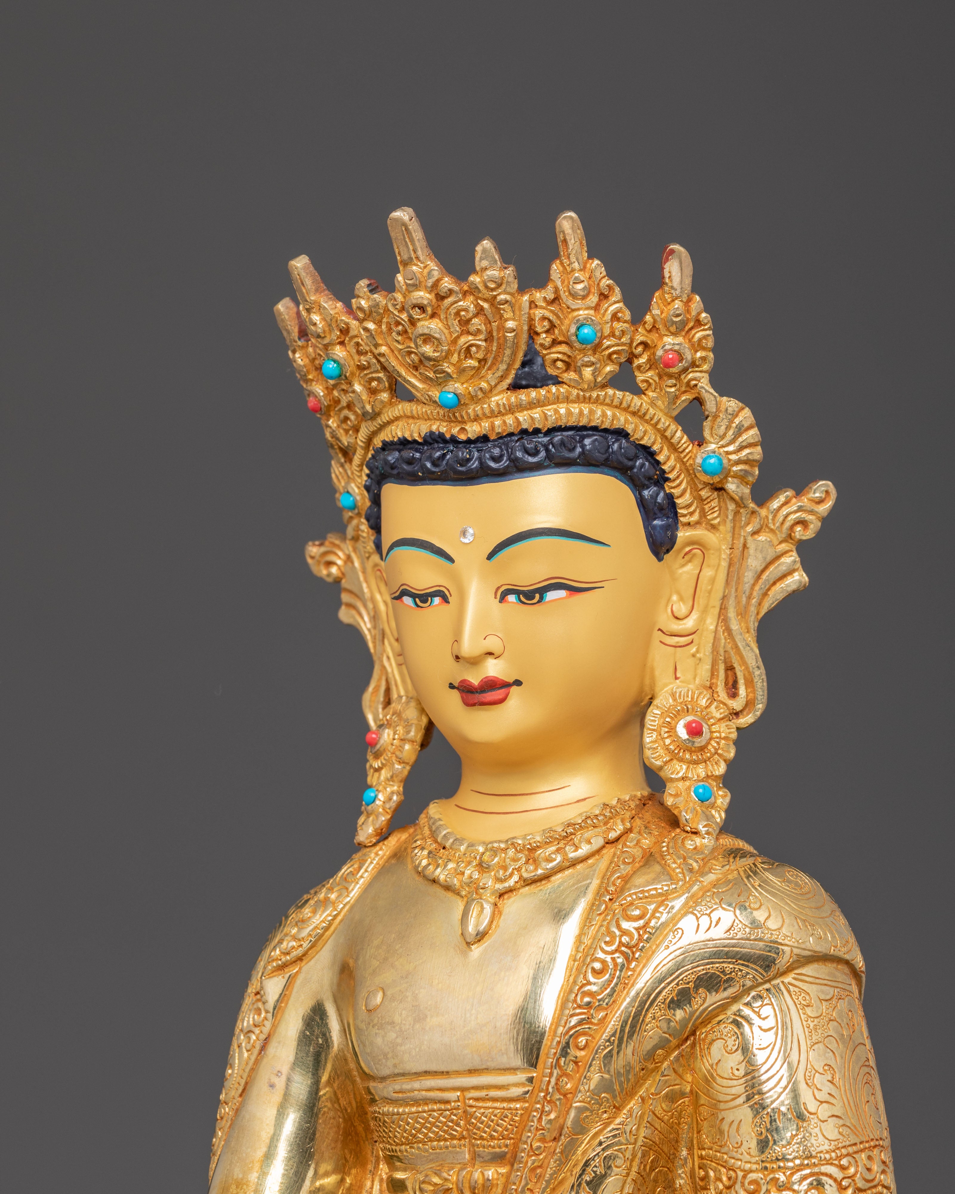Shakyamuni Buddha Golden Statue | Historical Buddha Sculpture