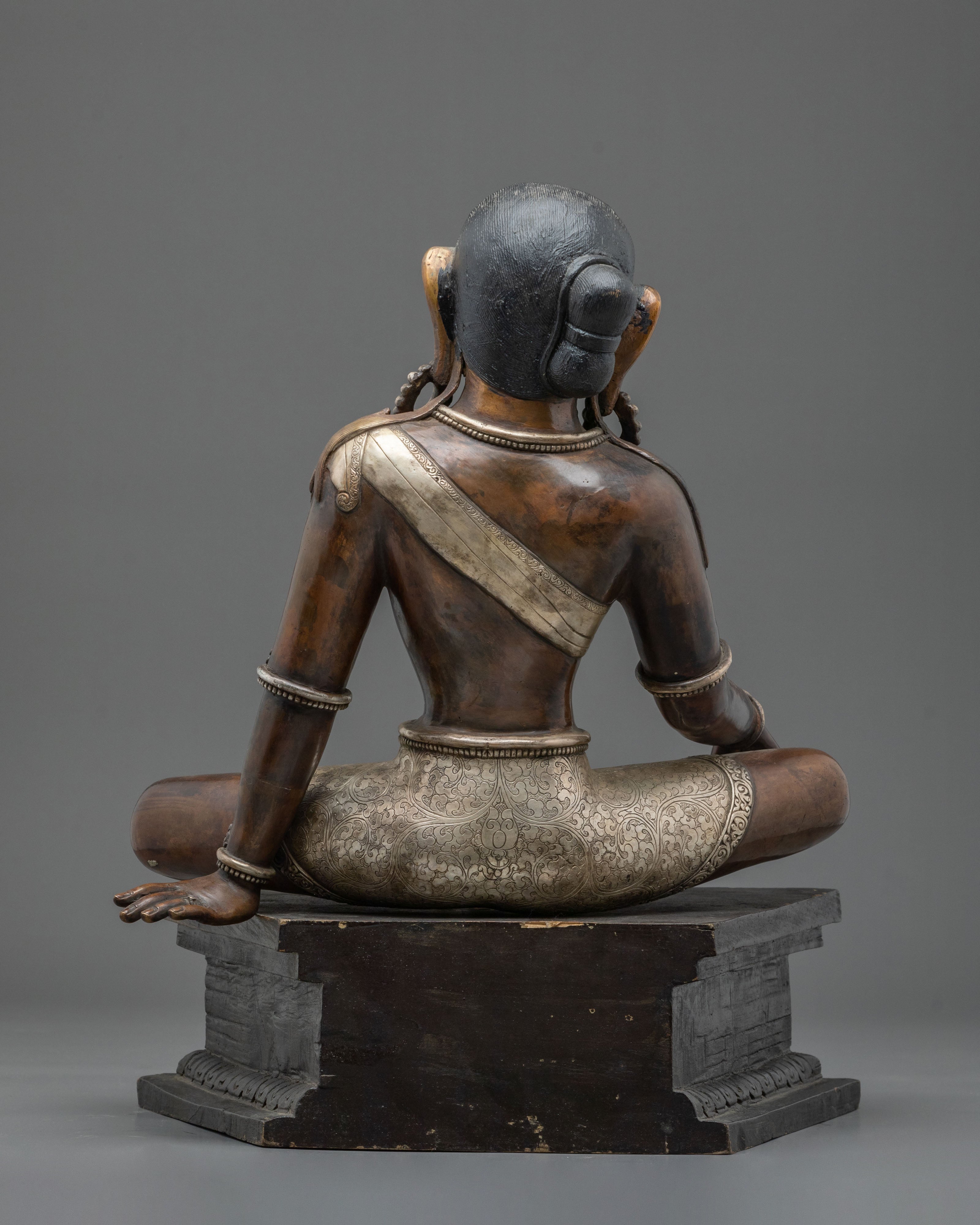 Parbati Devi Statue: Oxidized Copper & Silver Plated