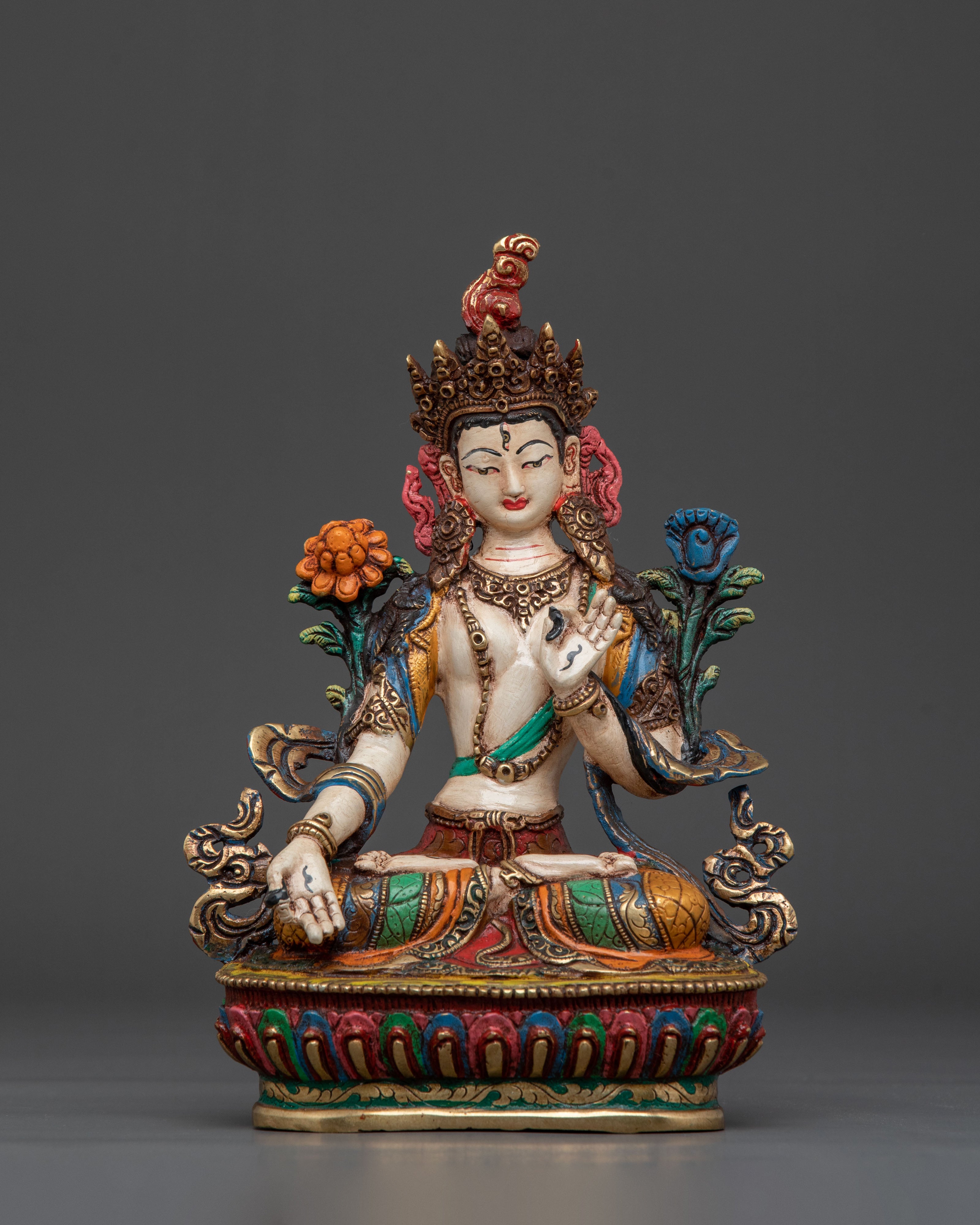 Goddess White Tara Meditation Statue | Bodhisattva of Long Life and Compassion