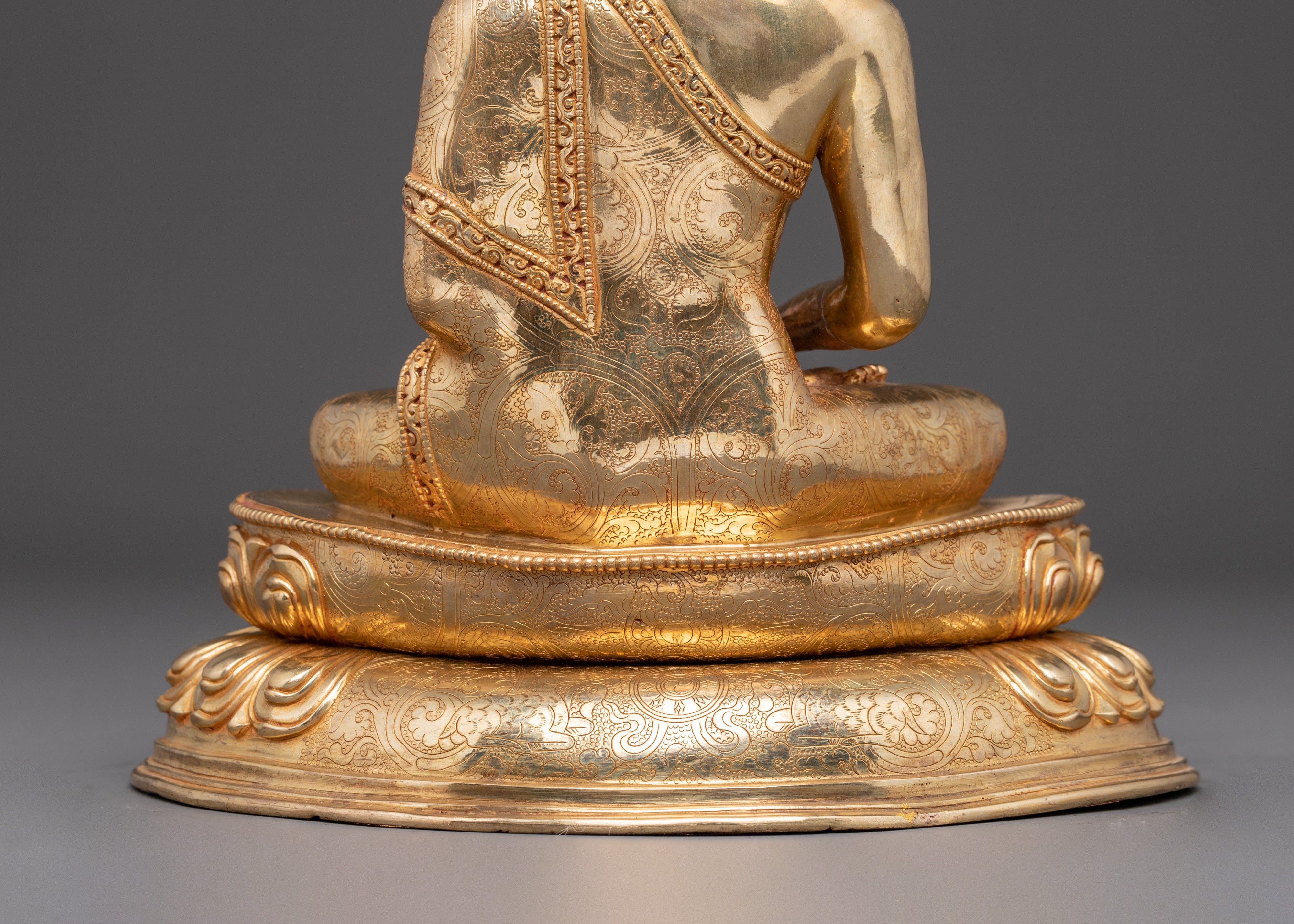 Divine Amitabha Buddha Handmade Statue | 24K Gold Gilded Art