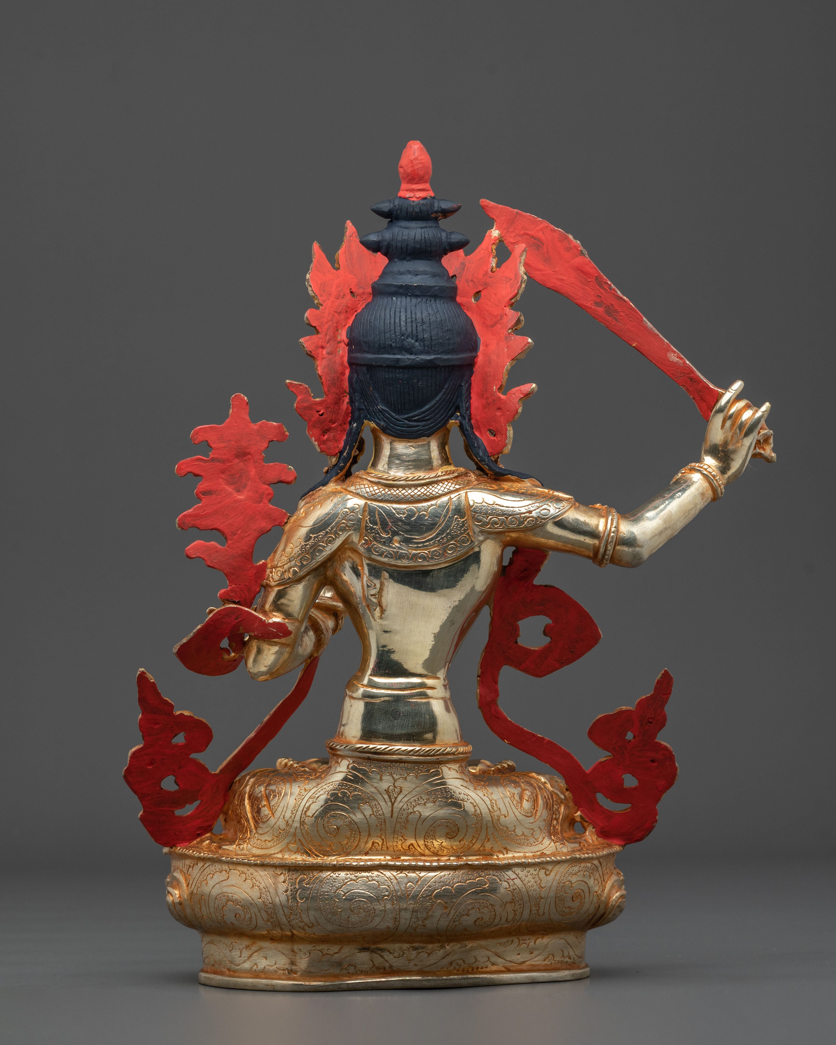 Manjushri 24K Gold Plated Sculpture | Altar Decor