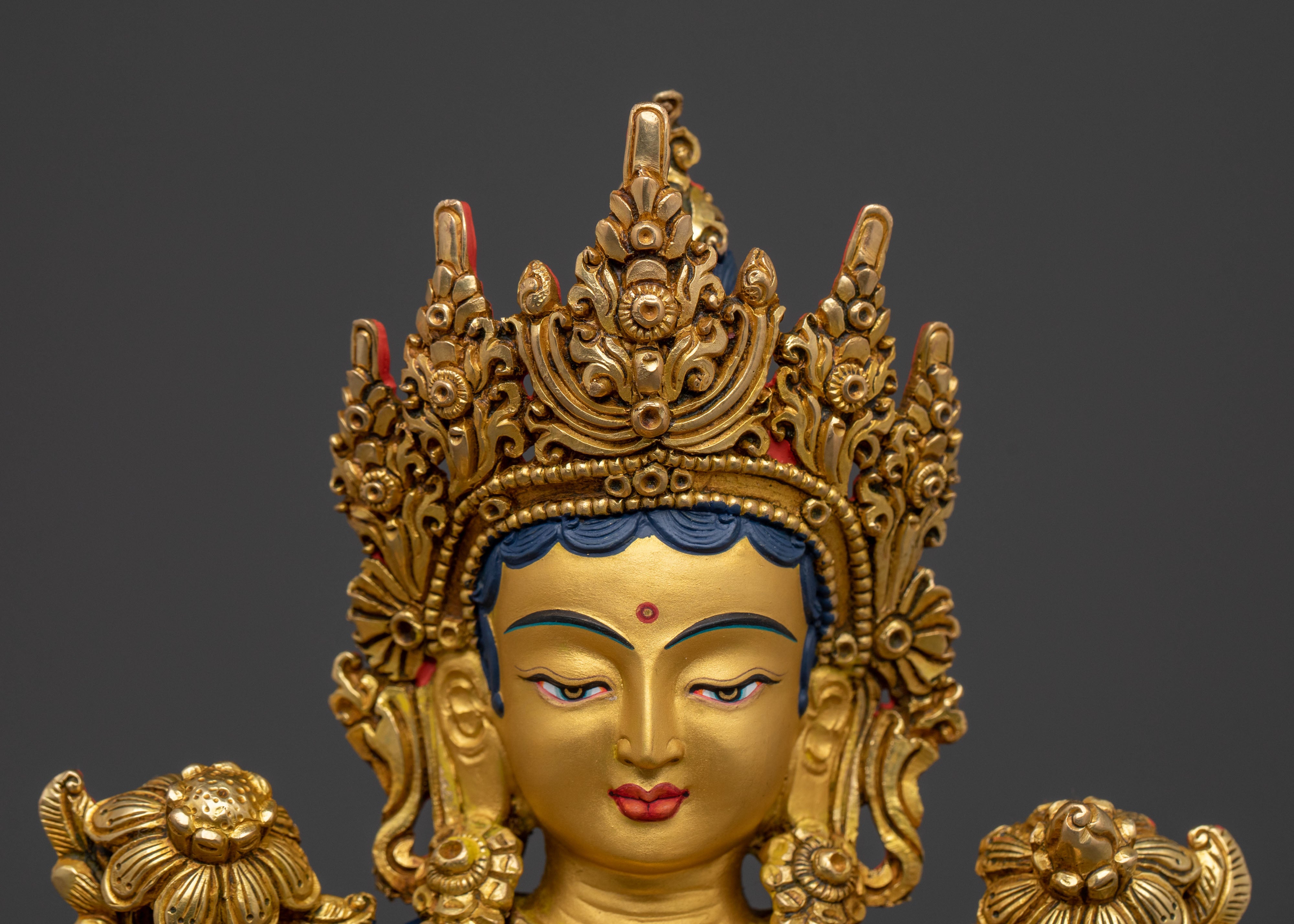 Green Tara Home Shrine Statue: Goddess of Compassion & Swift Blessings