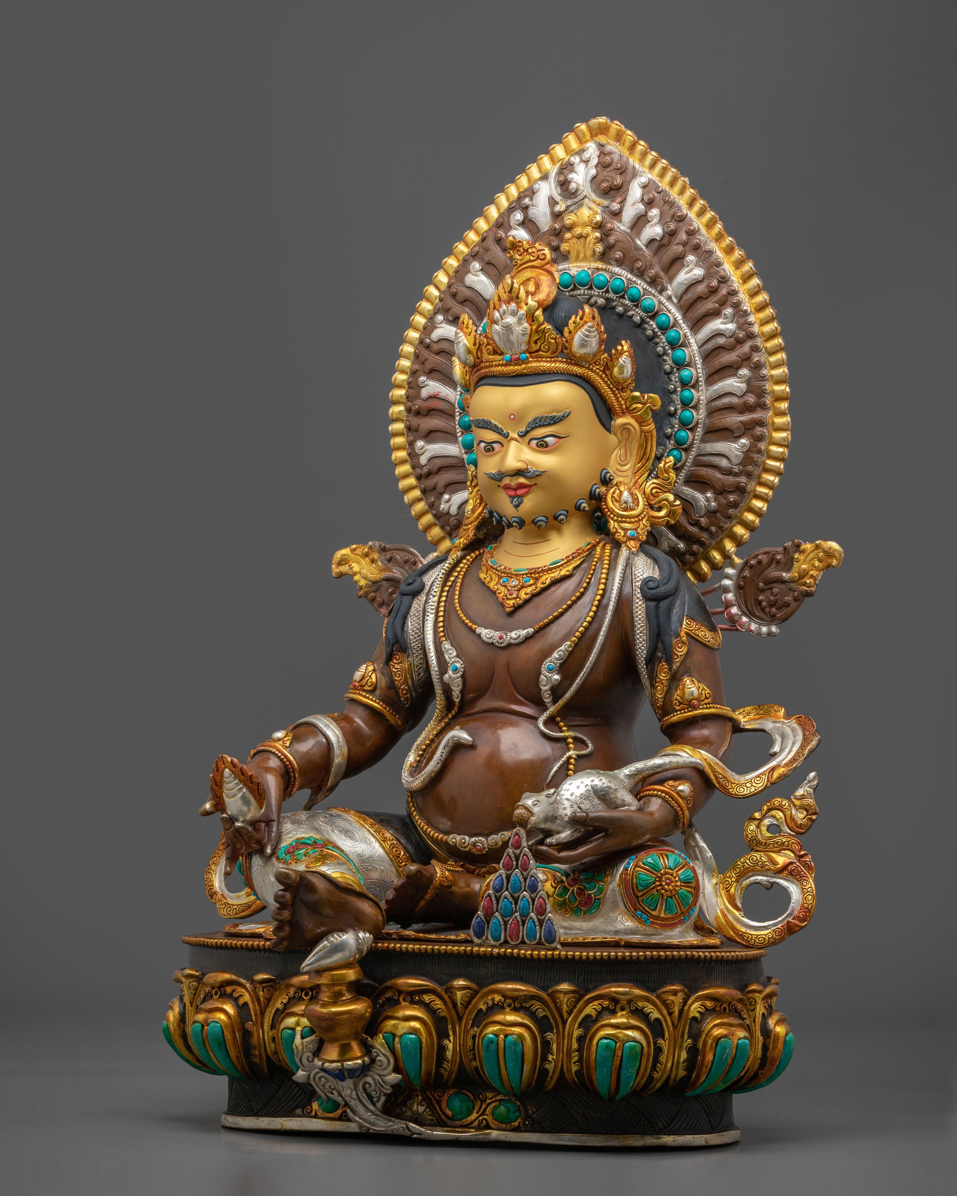 Traditional Dzambhala Wealth Deity Statue | Guardian of Prosperity