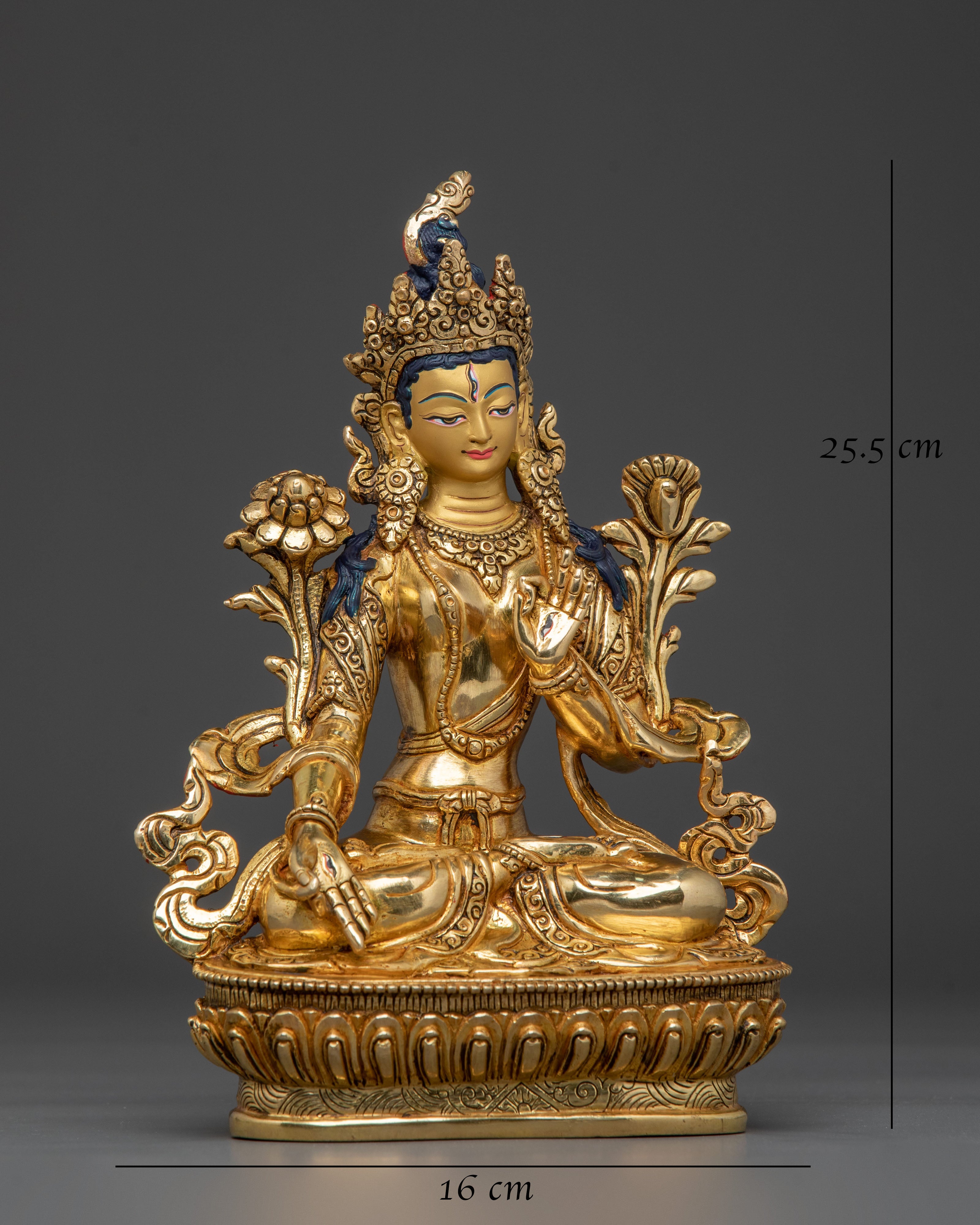 Handcrafted White Tara Sacred Sculpture | Compassion Deity of Long Life