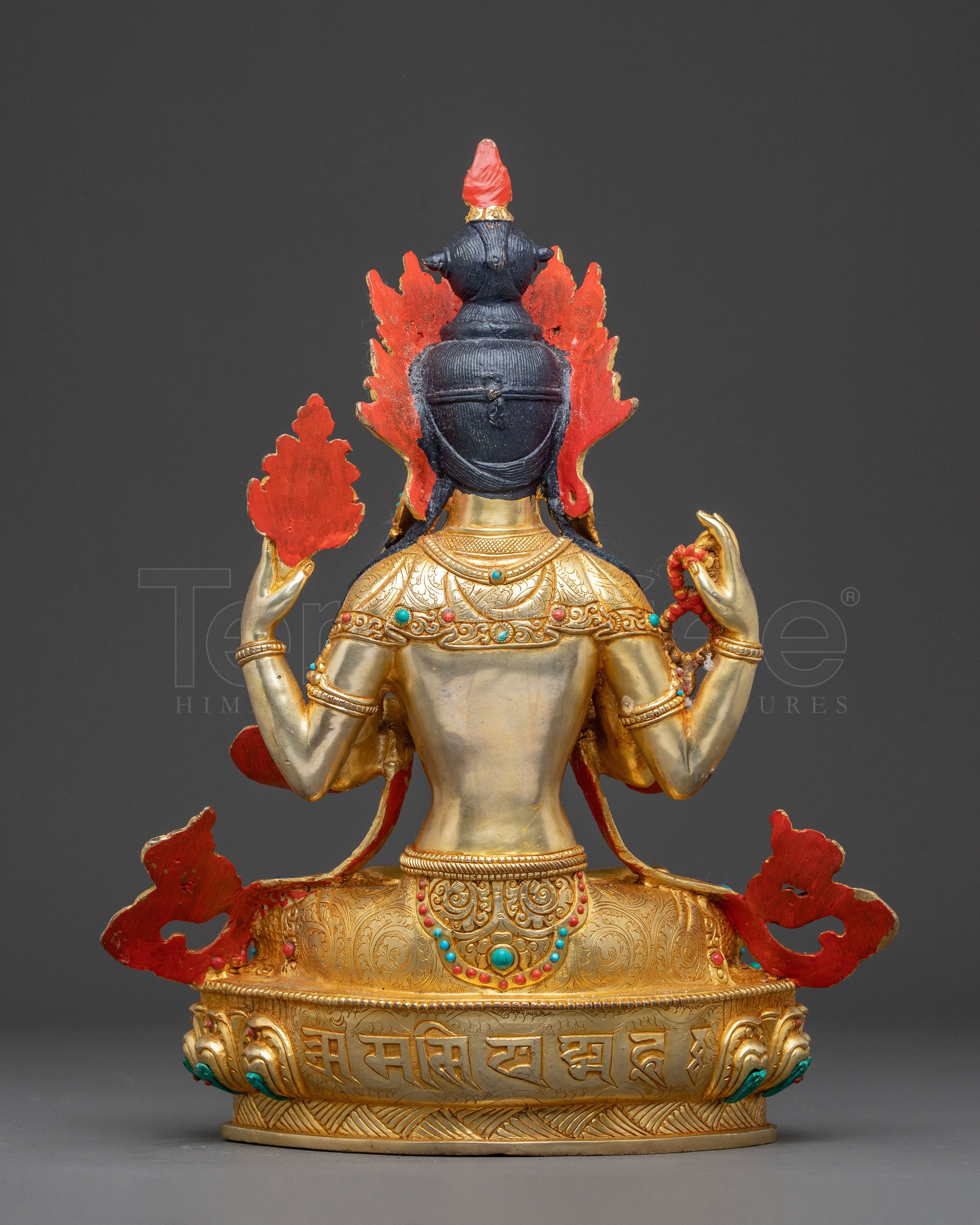 Handcrafted Sacred Chenrezig Bodhisattva Copper Statue