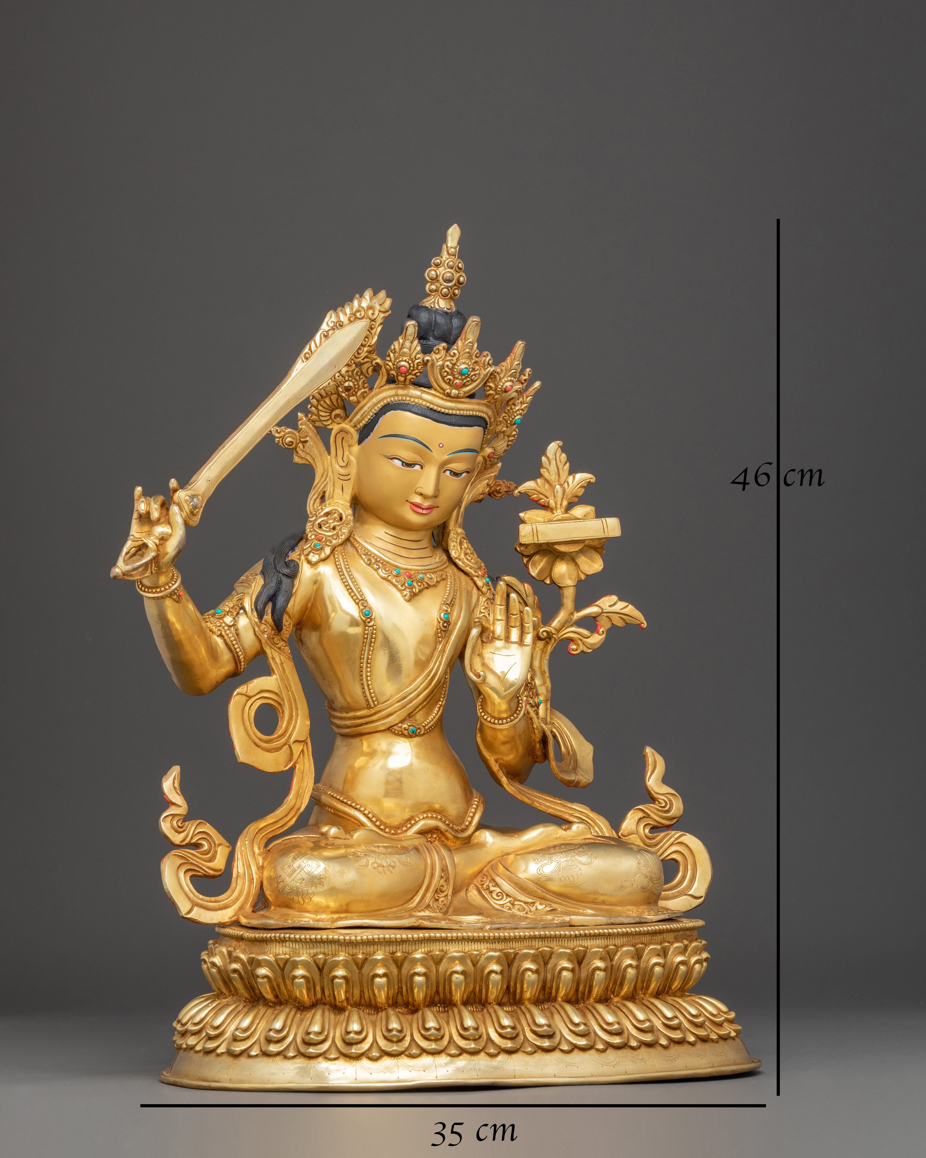 Handmade Copper Statue of Bodhisattva Manjushri