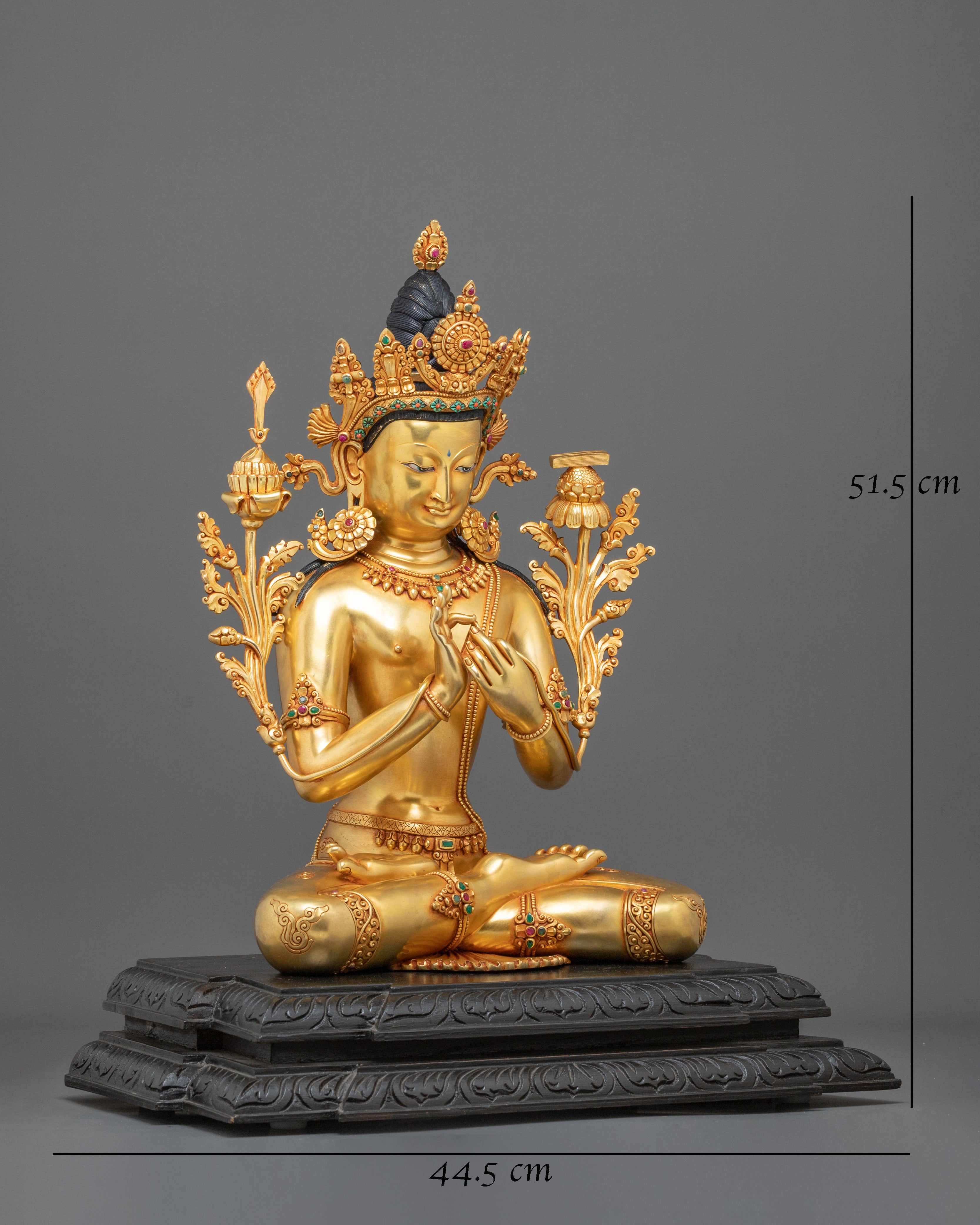 Tikshna Manjushri 24K Gold Gilded Statue | Made in Nepal