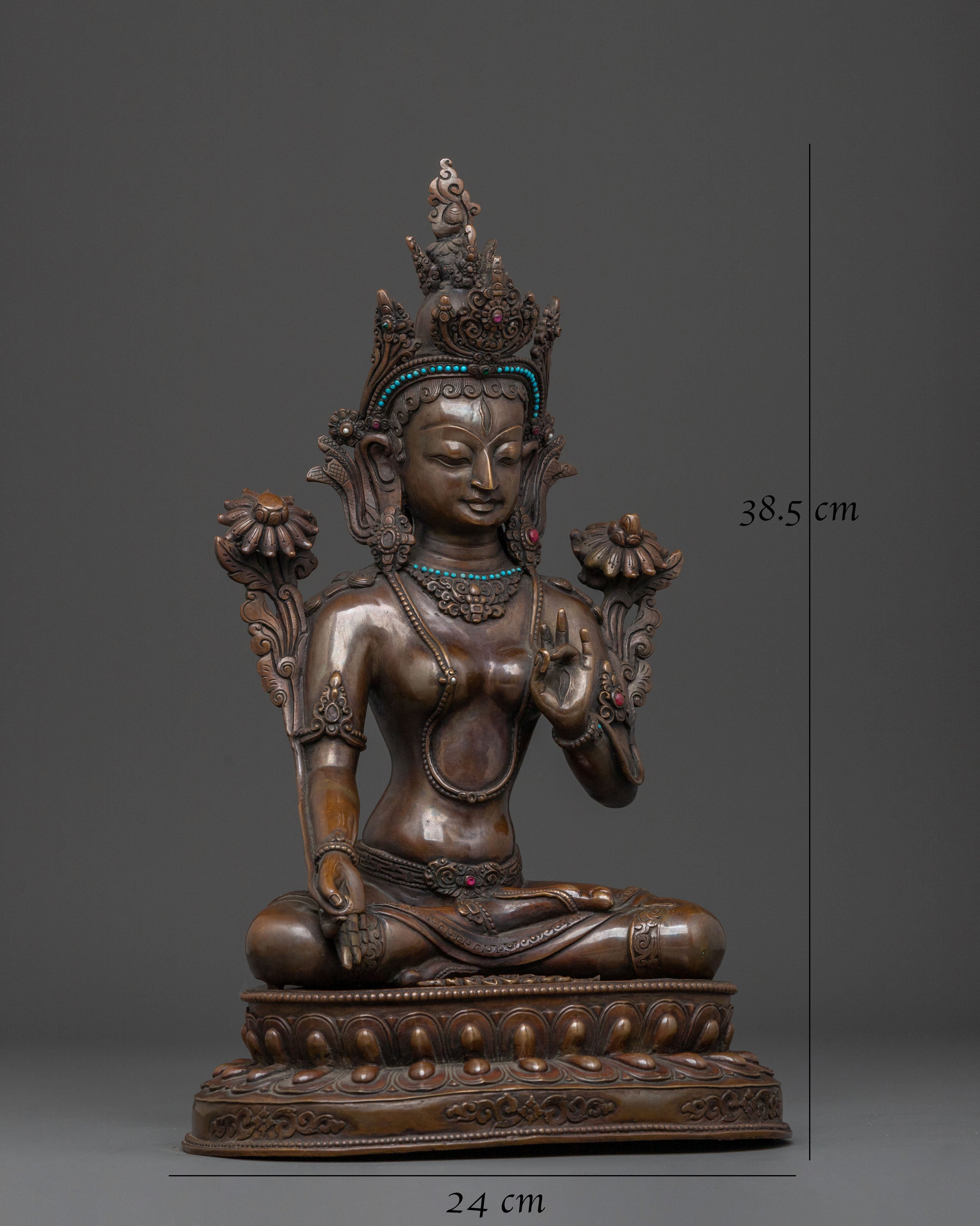 Handcrafted White Tara Statue | Longevity Goddess