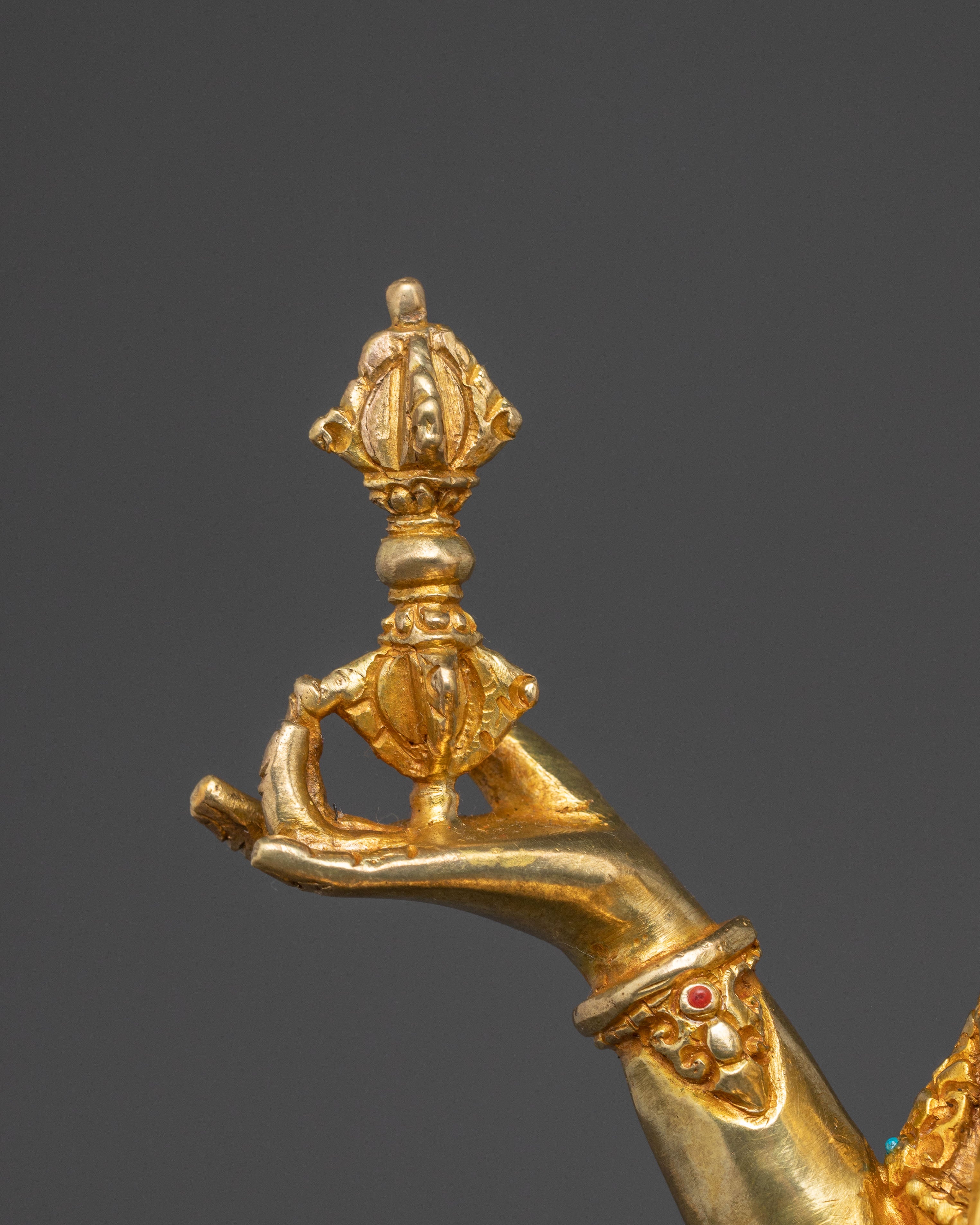 24K Gold Gilded Prajna Paramita Copper Statue