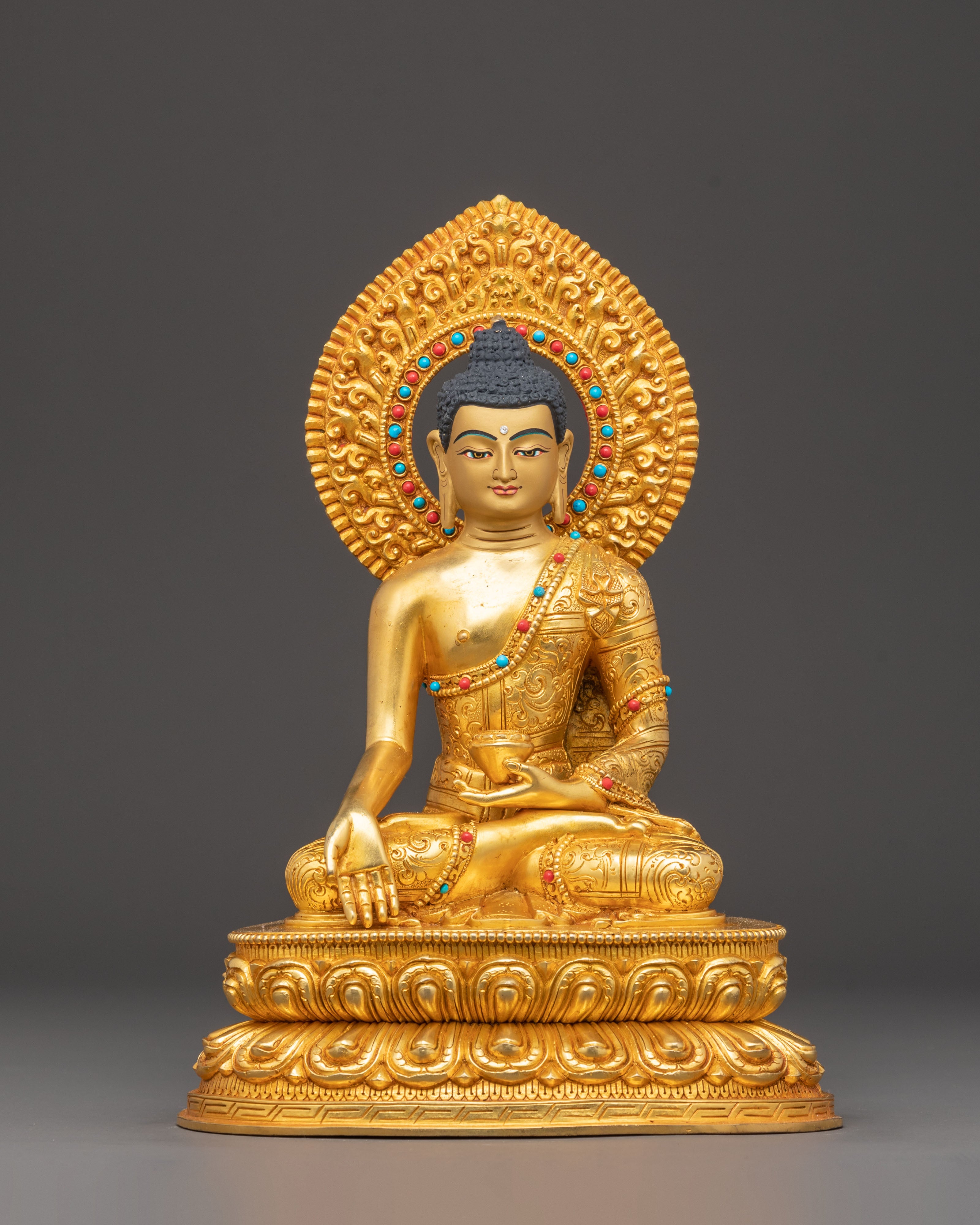 Handcrafted Golden Statue Set of Five Dhyani Buddhas