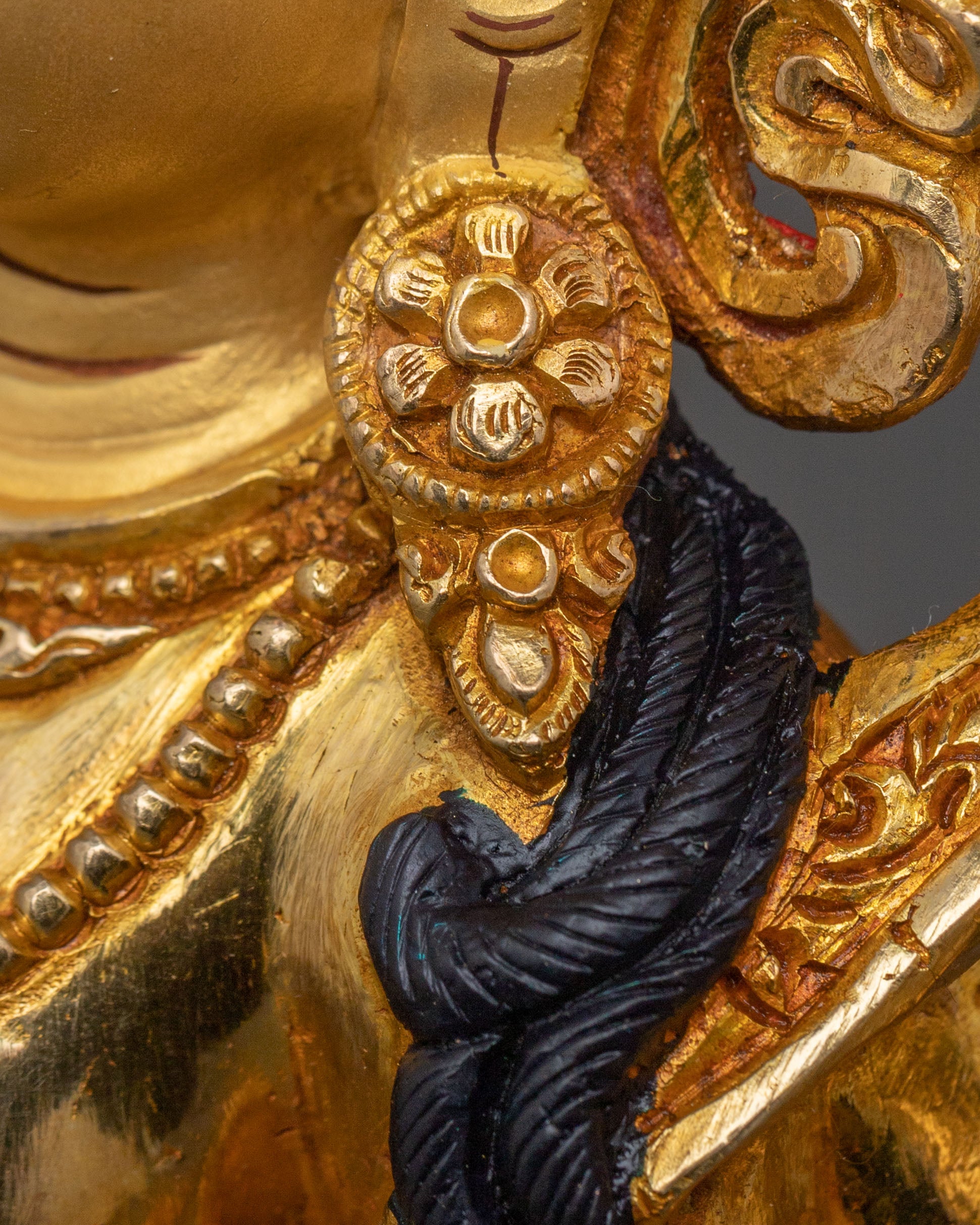 Prajnaparamita Wisdom Statue, Hand-Gilded Copper Art