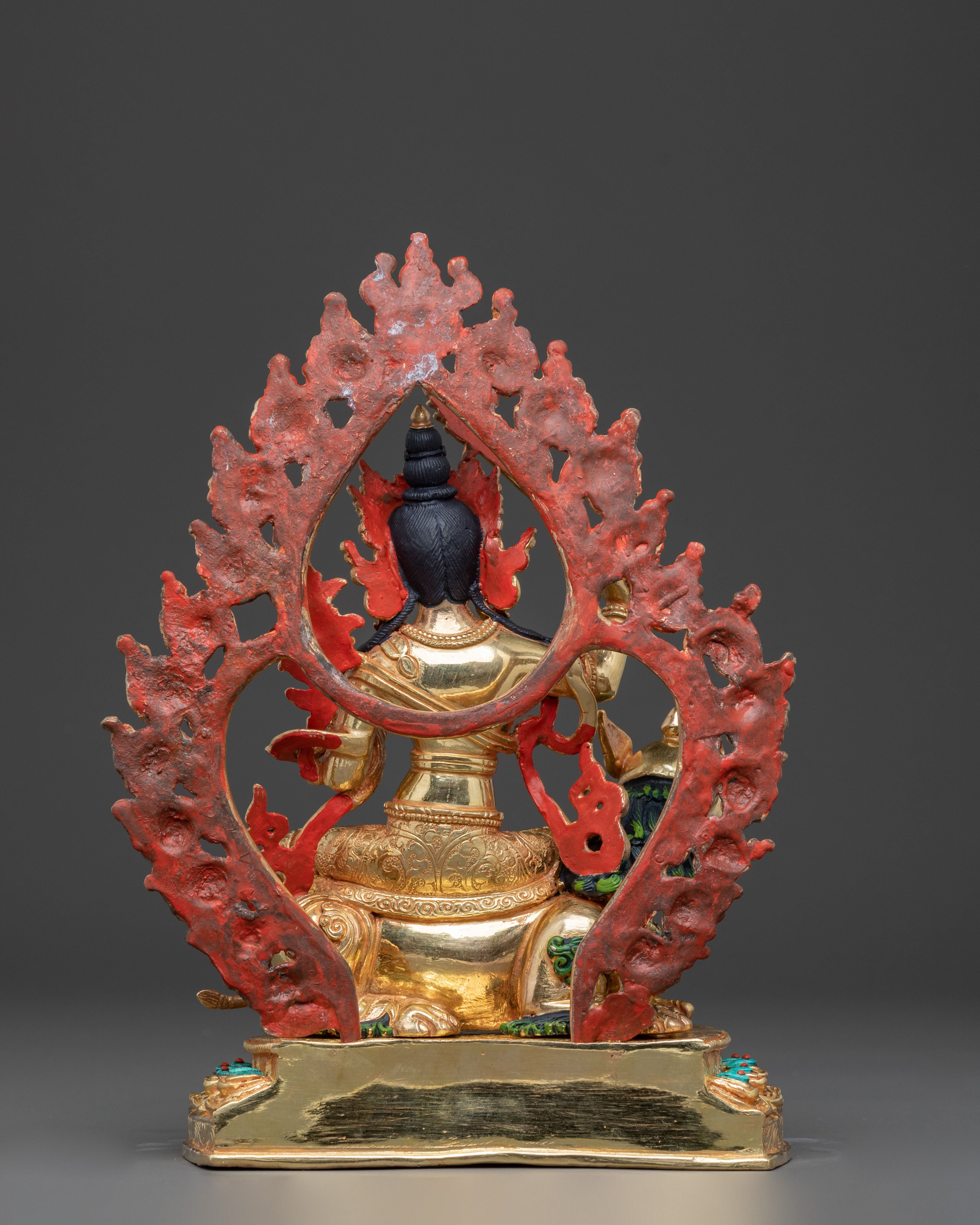 Simhanada Manjushri Wisdom Statue – Gold Gilded Copper Statue