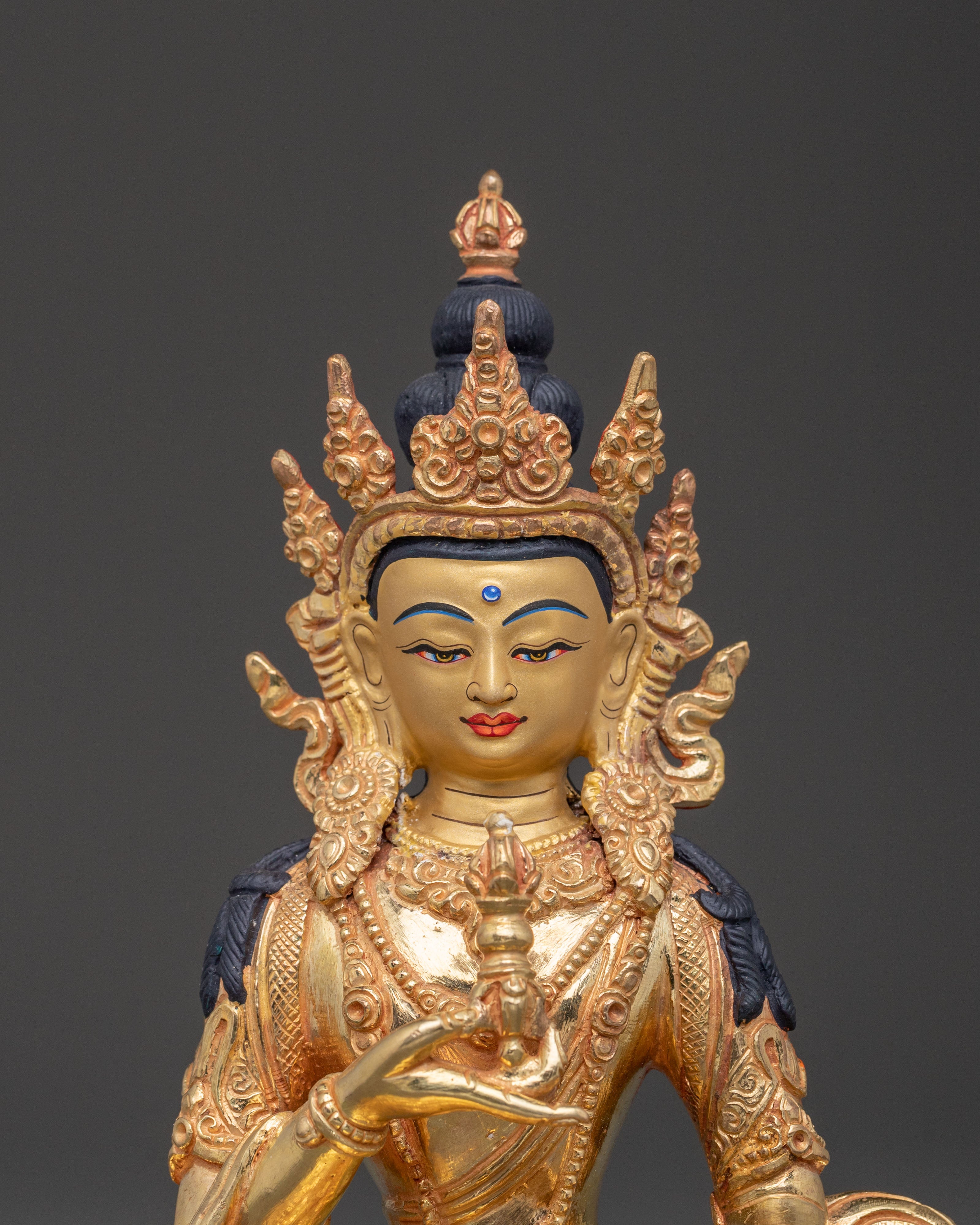 Vajrasattva Statue 24K Gold Gilded Statue: Central Deity