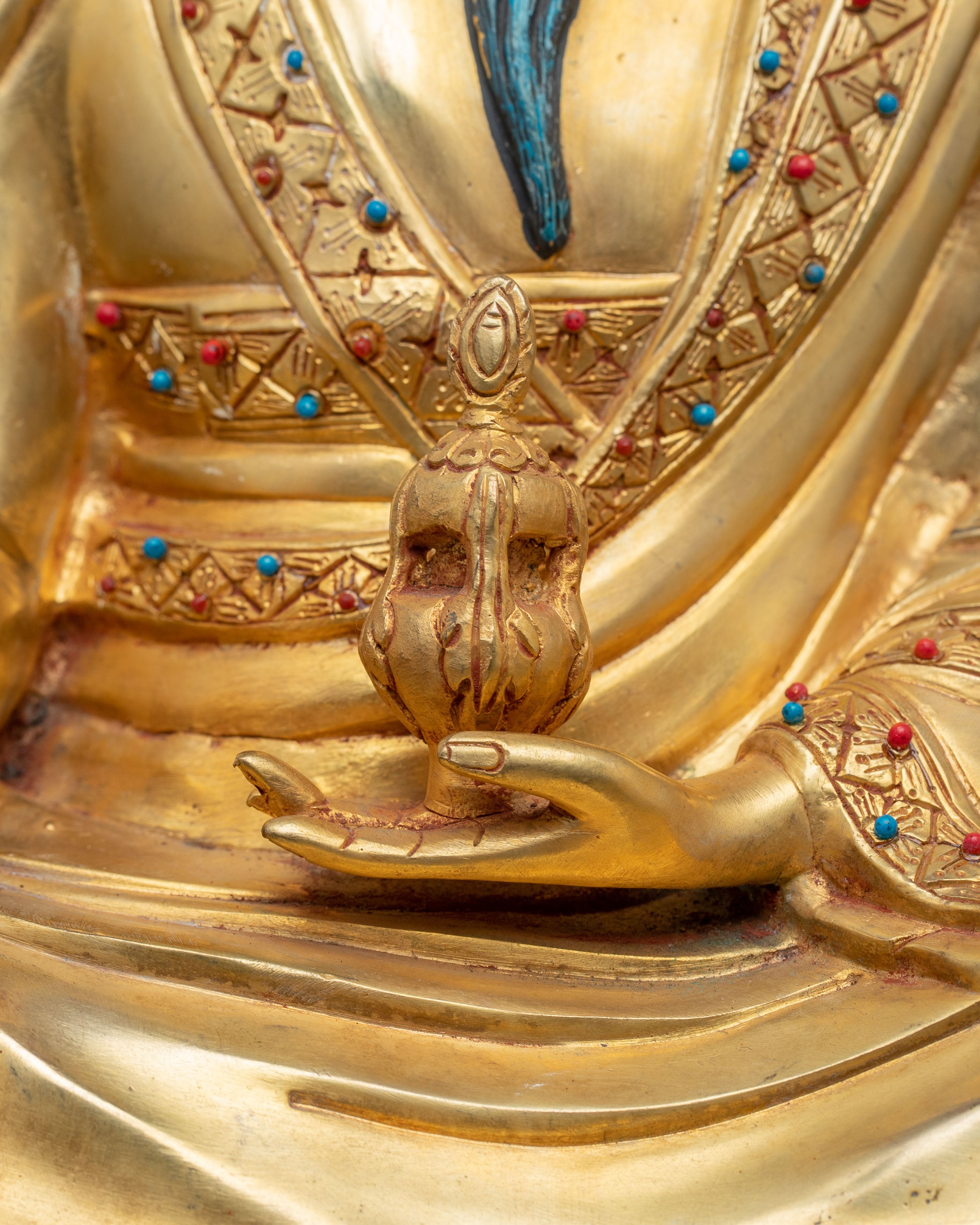 Guru Shapdum Golden Handmade Statue | Traditional Himalayan Art