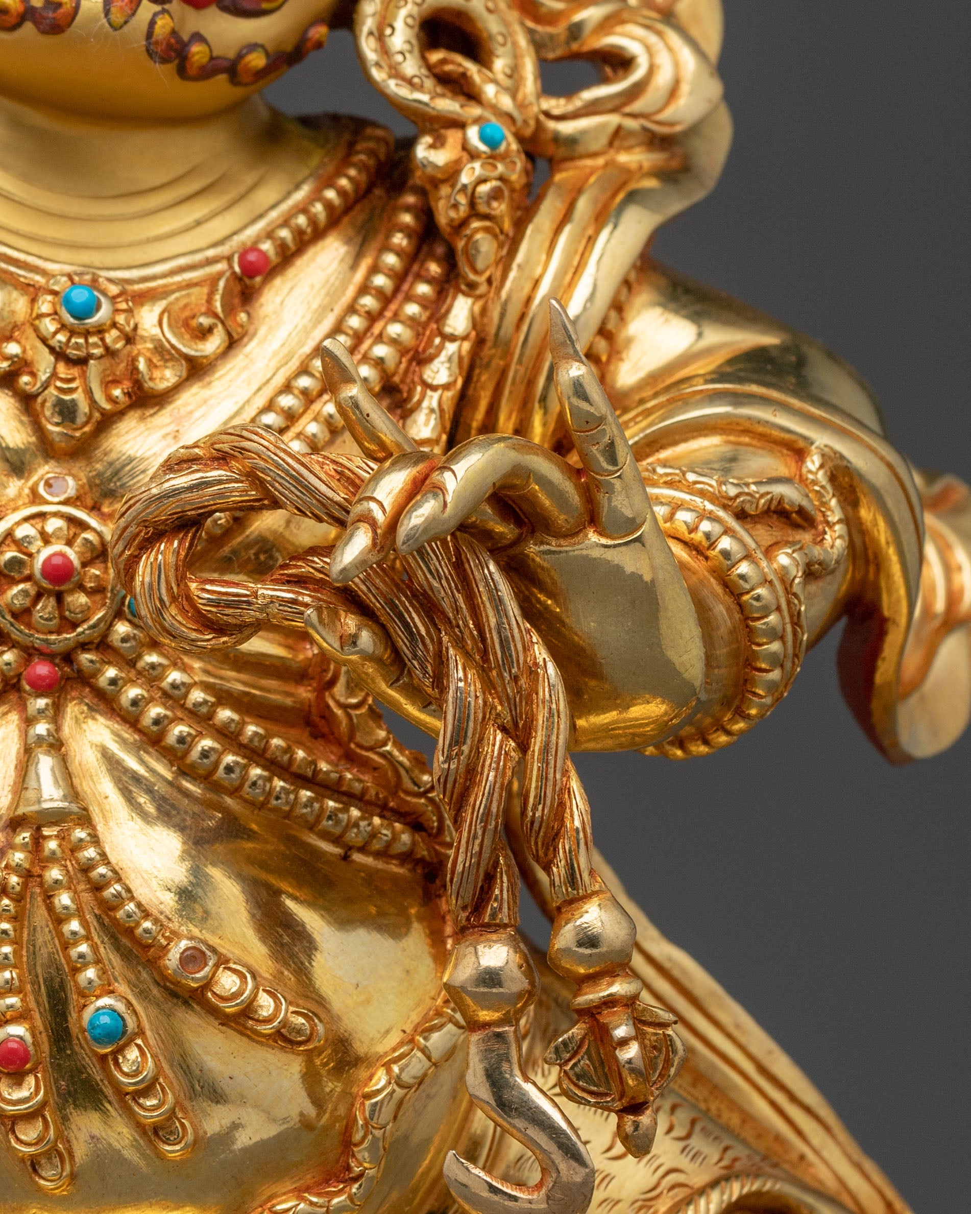Sacred Statue of Vajrapani Statue: 24K Gold Gilded