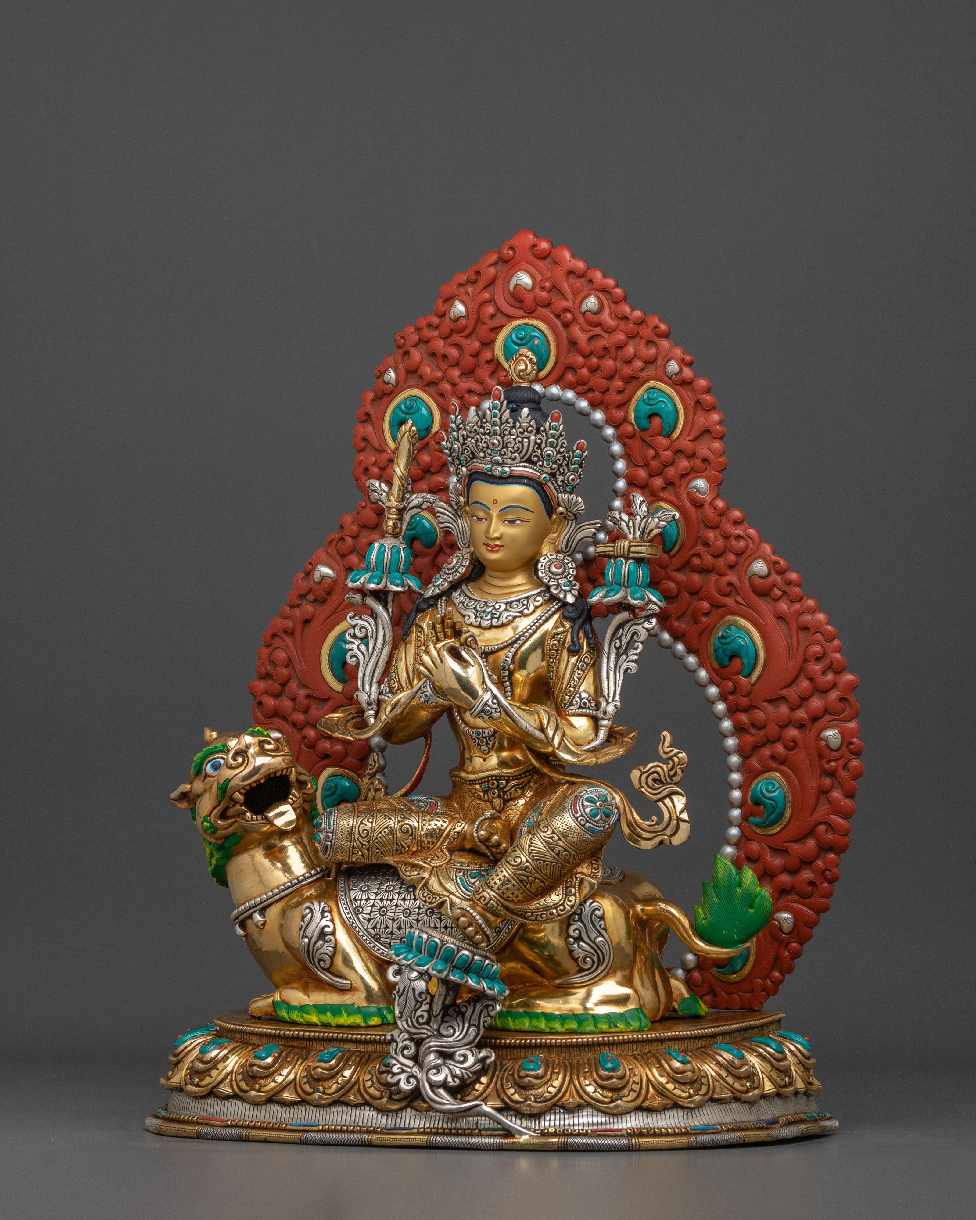 Simhanada Manjushri Statue | Home Decor