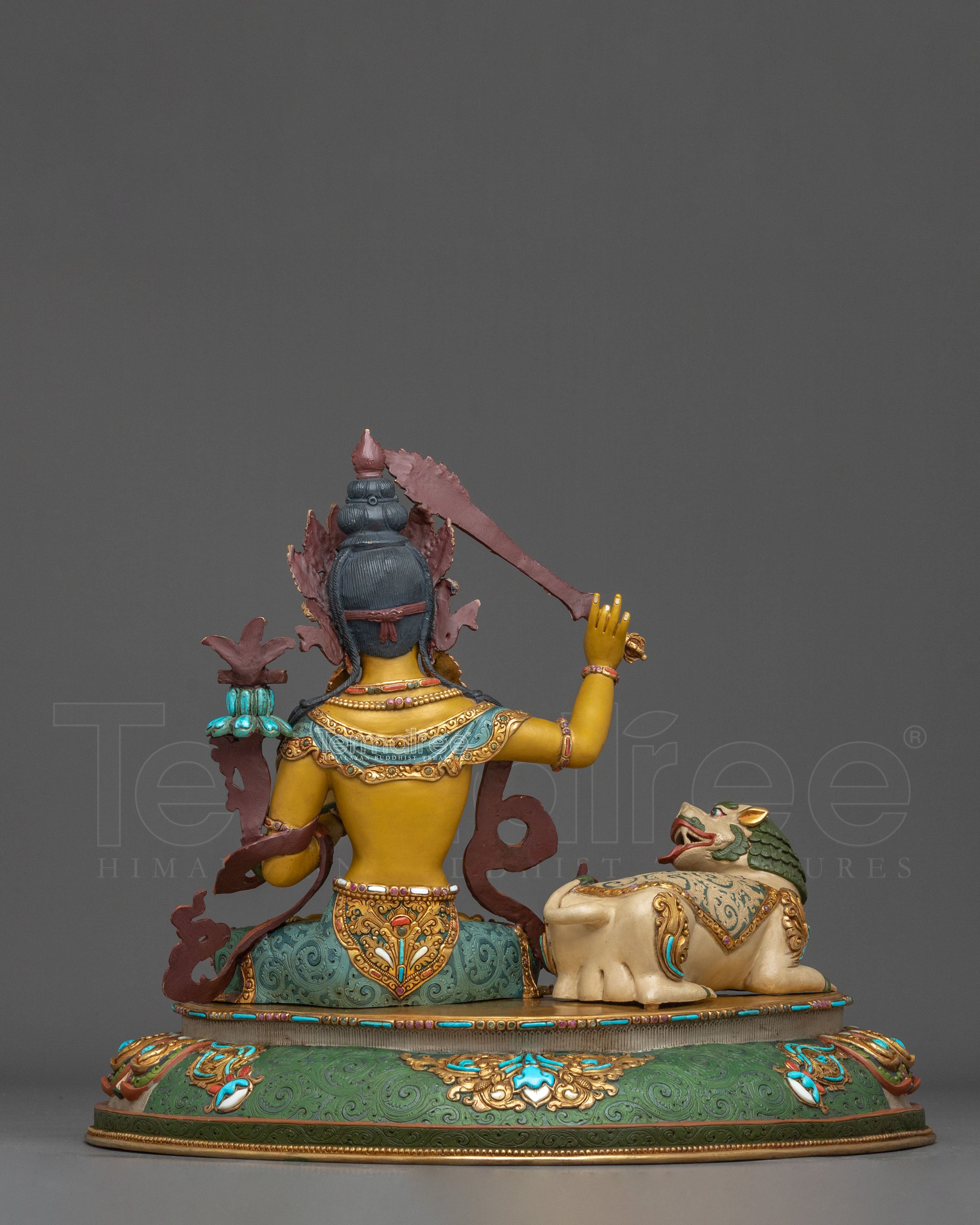 Simhanada Manjushri Buddhist Statue: Lion’s Roar of Wisdom