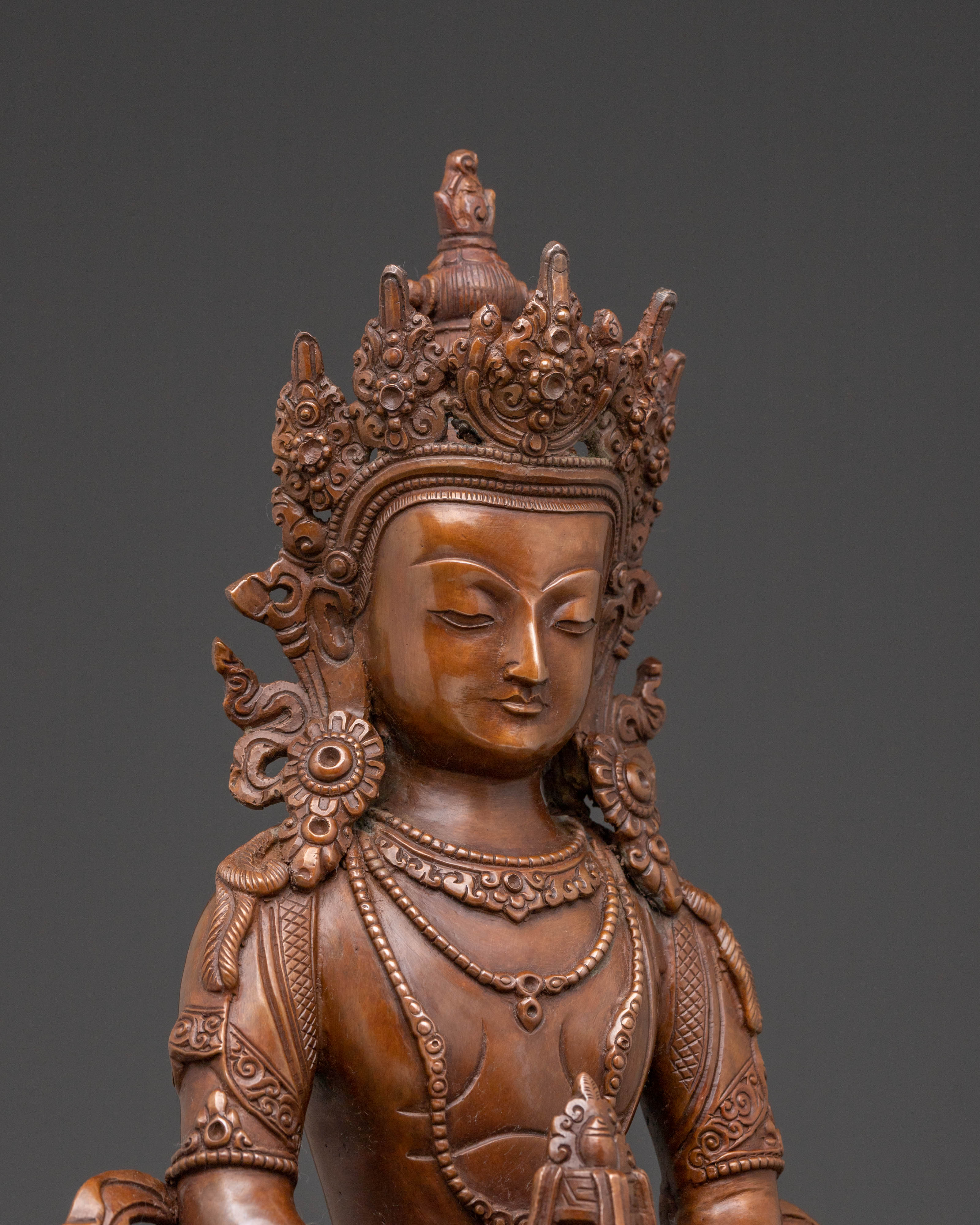 Amitayus Buddha Statue – Oxidized Copper Artistry