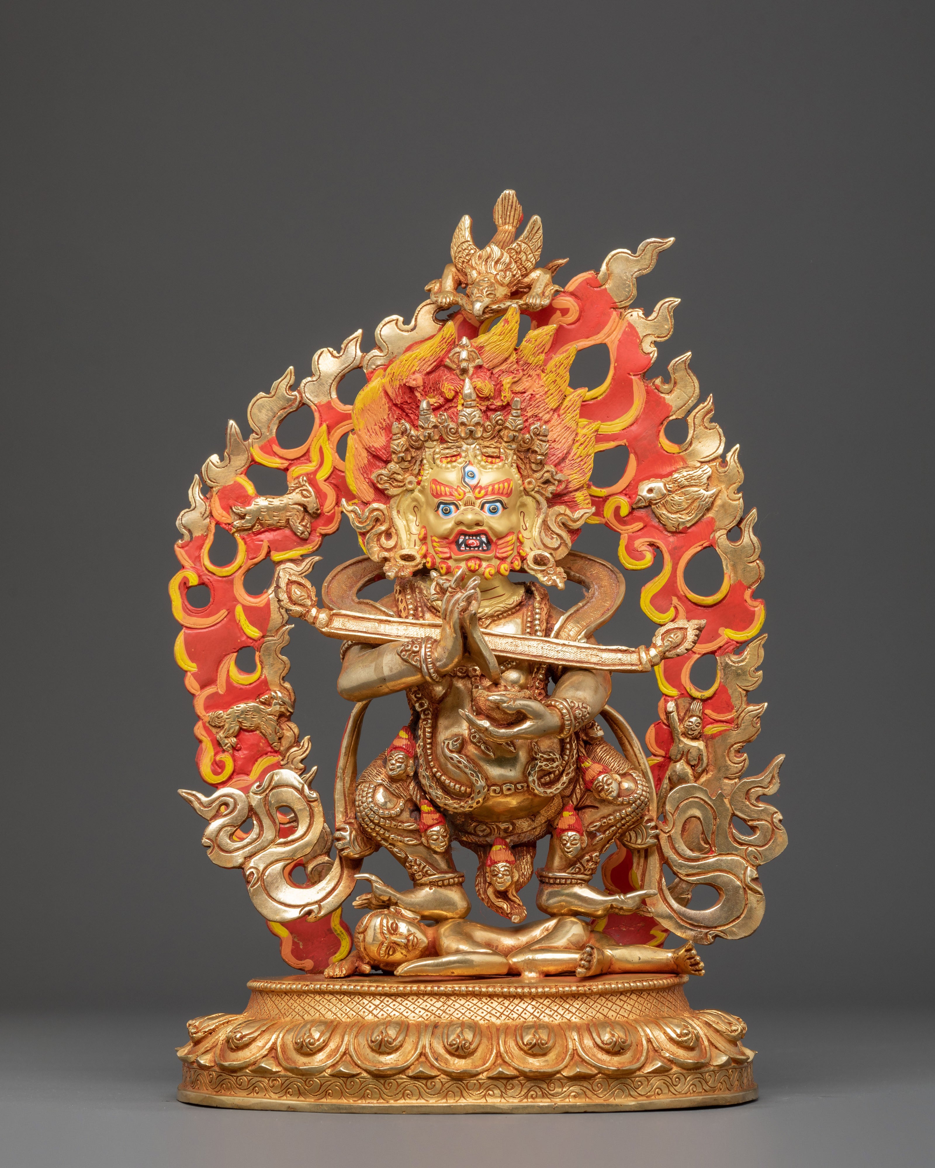 Handcrafted Wrathful Sakya Mahakala Figure