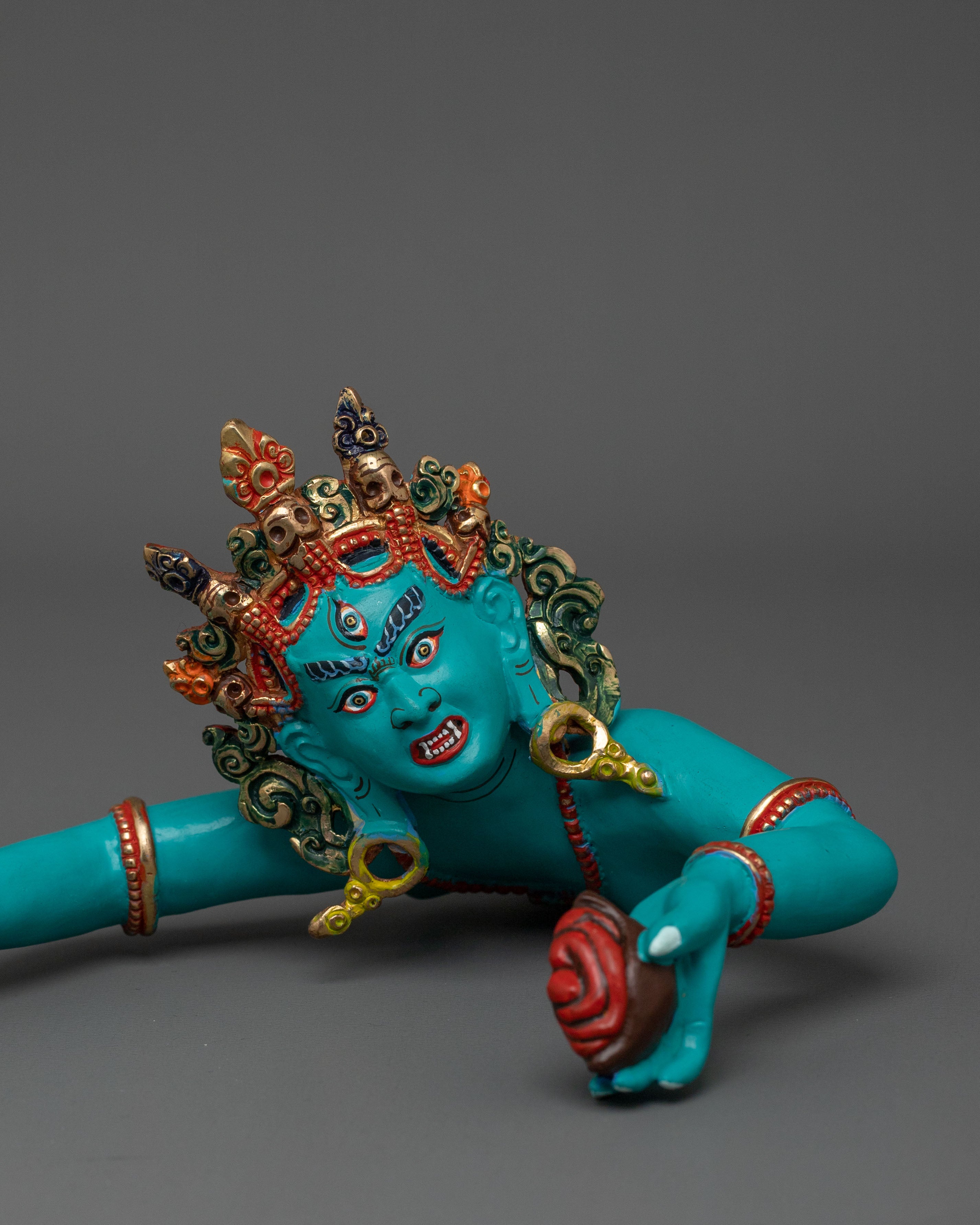 Mahakala Bernakchen Statue With Consort | Wrathful Protector