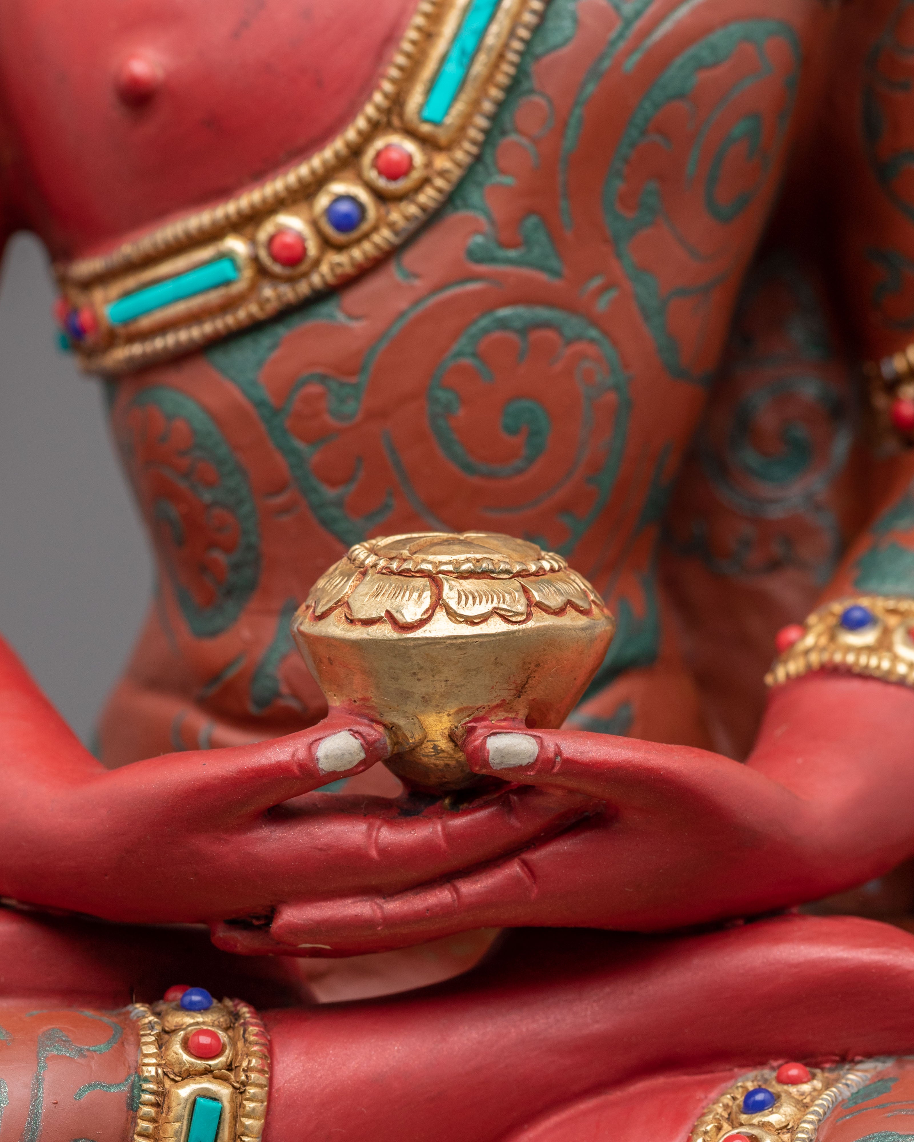 Amitabha Buddha 24K Gold Gilded Sculpture | Altar Decor