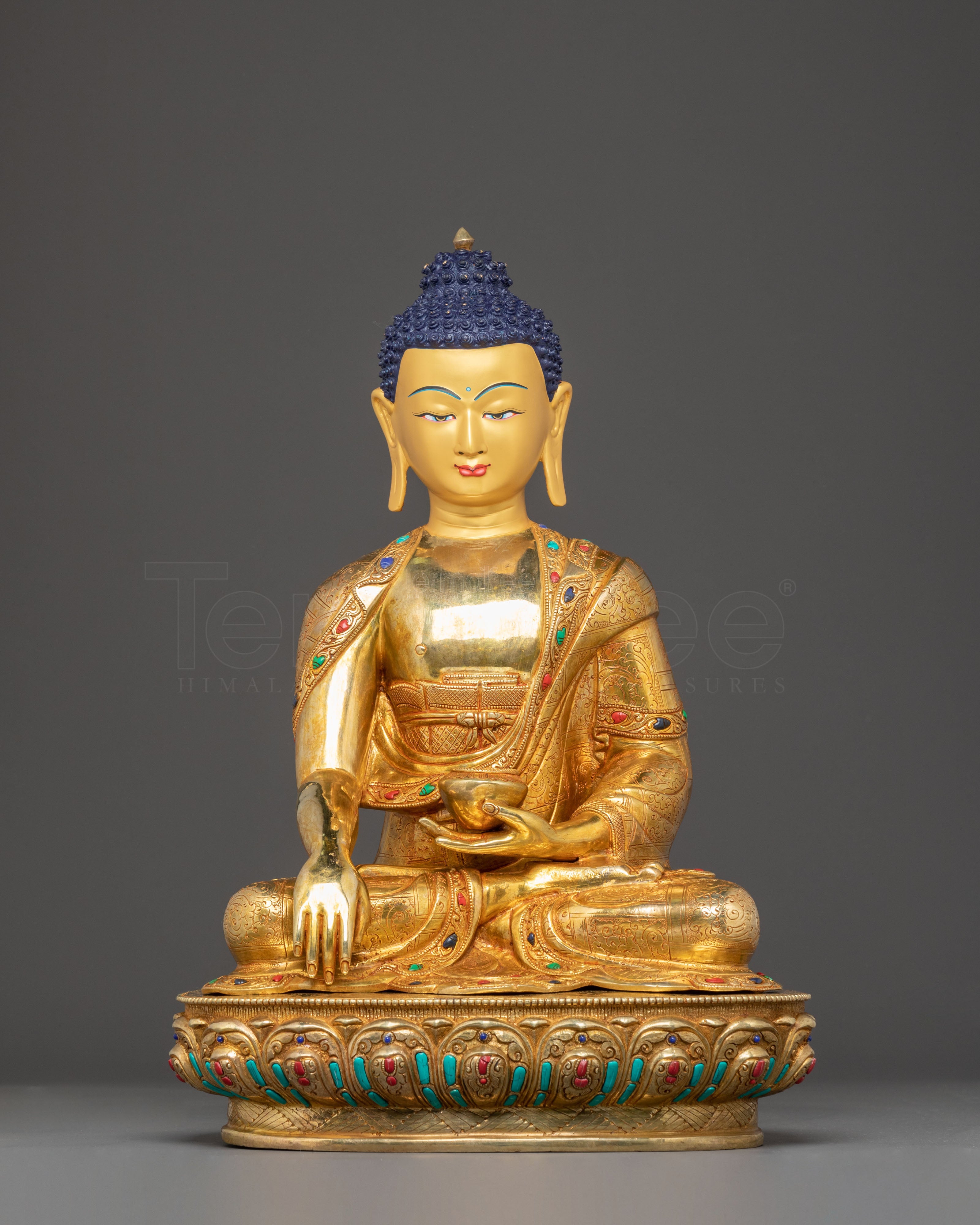 Buddha Shakyamuni 24K Gold-Gilded Statue 