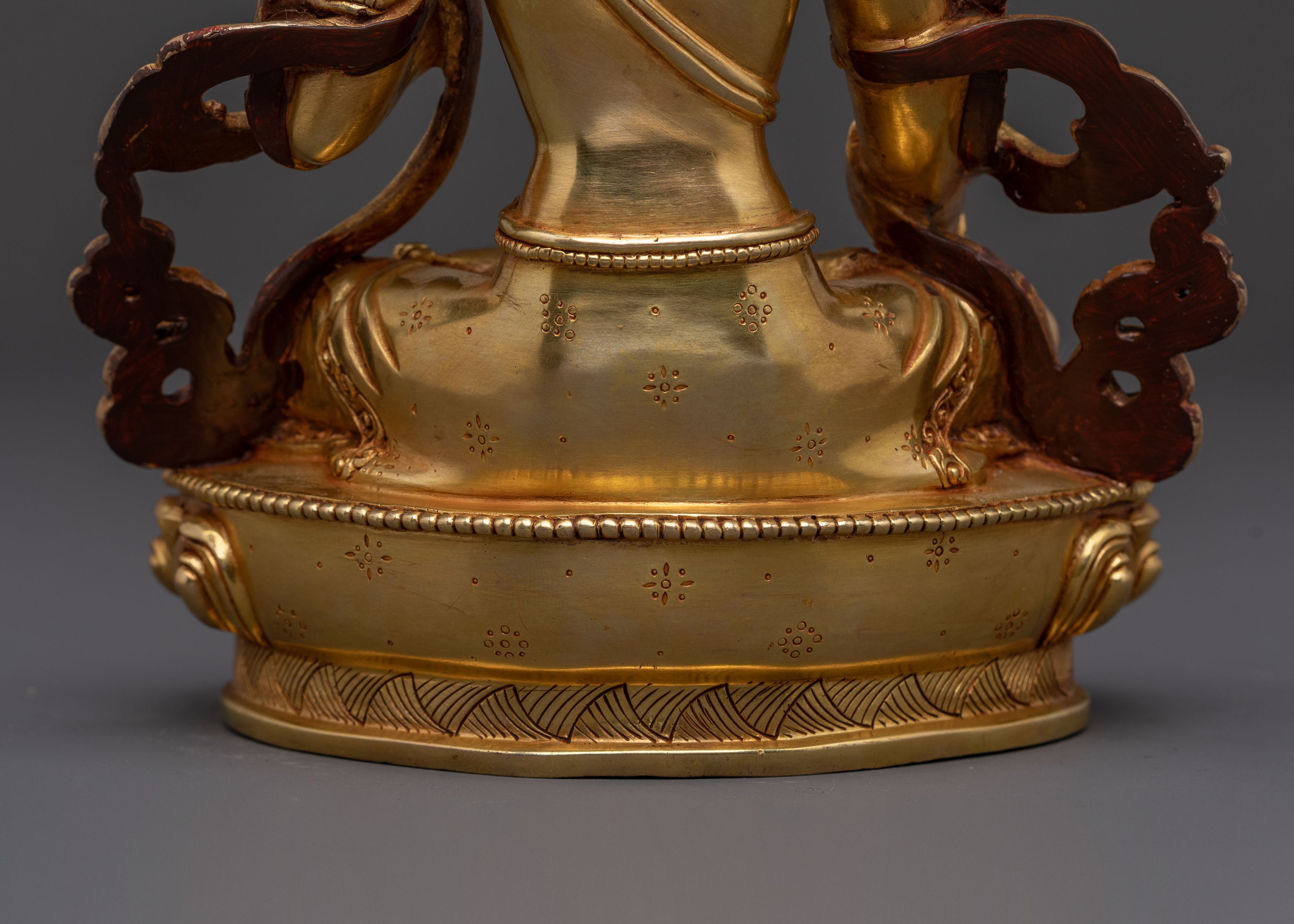 Handcrafted White Tara 24K Gold Gilded Statue
