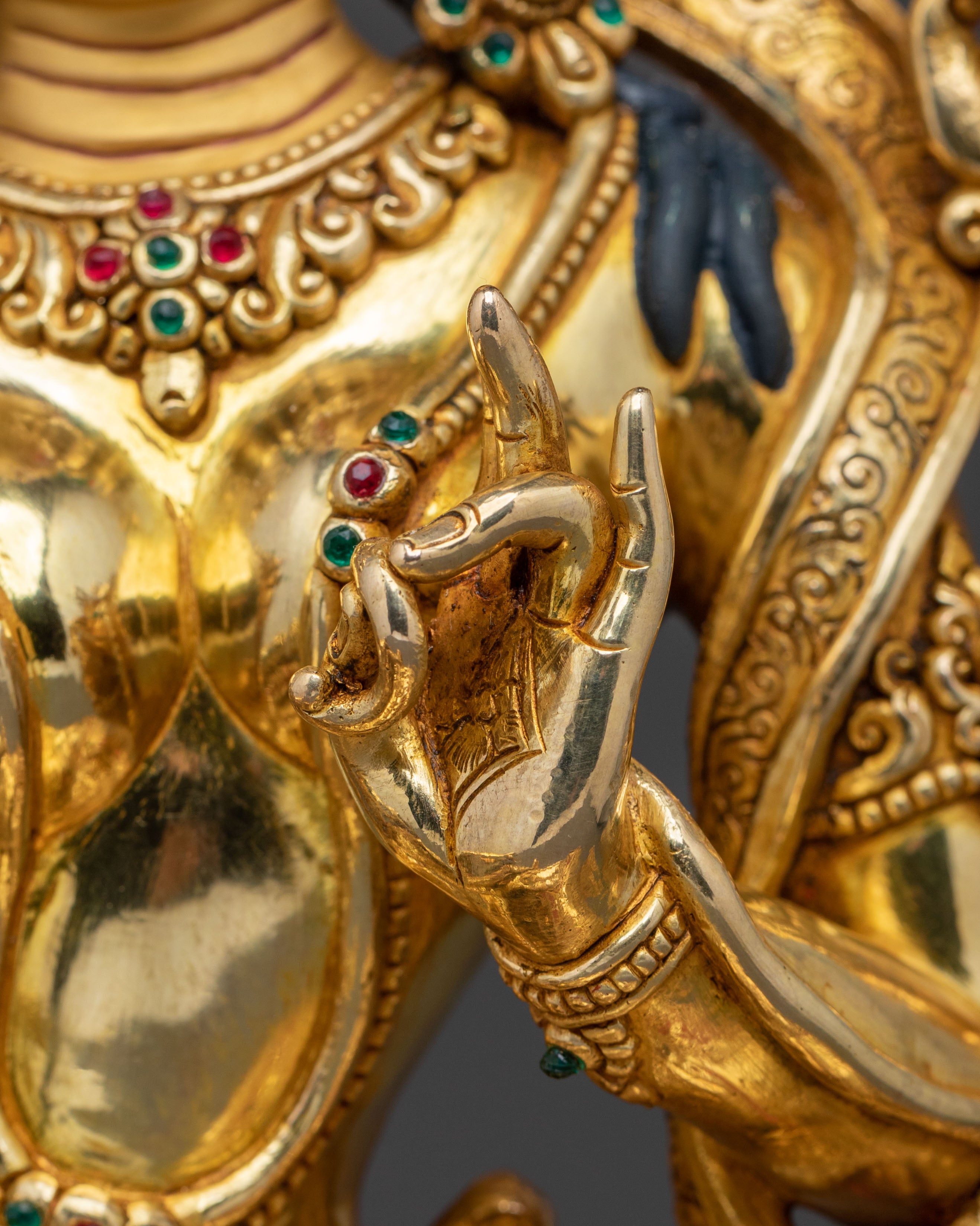 Green Tara Statue Liberator of Suffering | Hand-Gilded Elegance