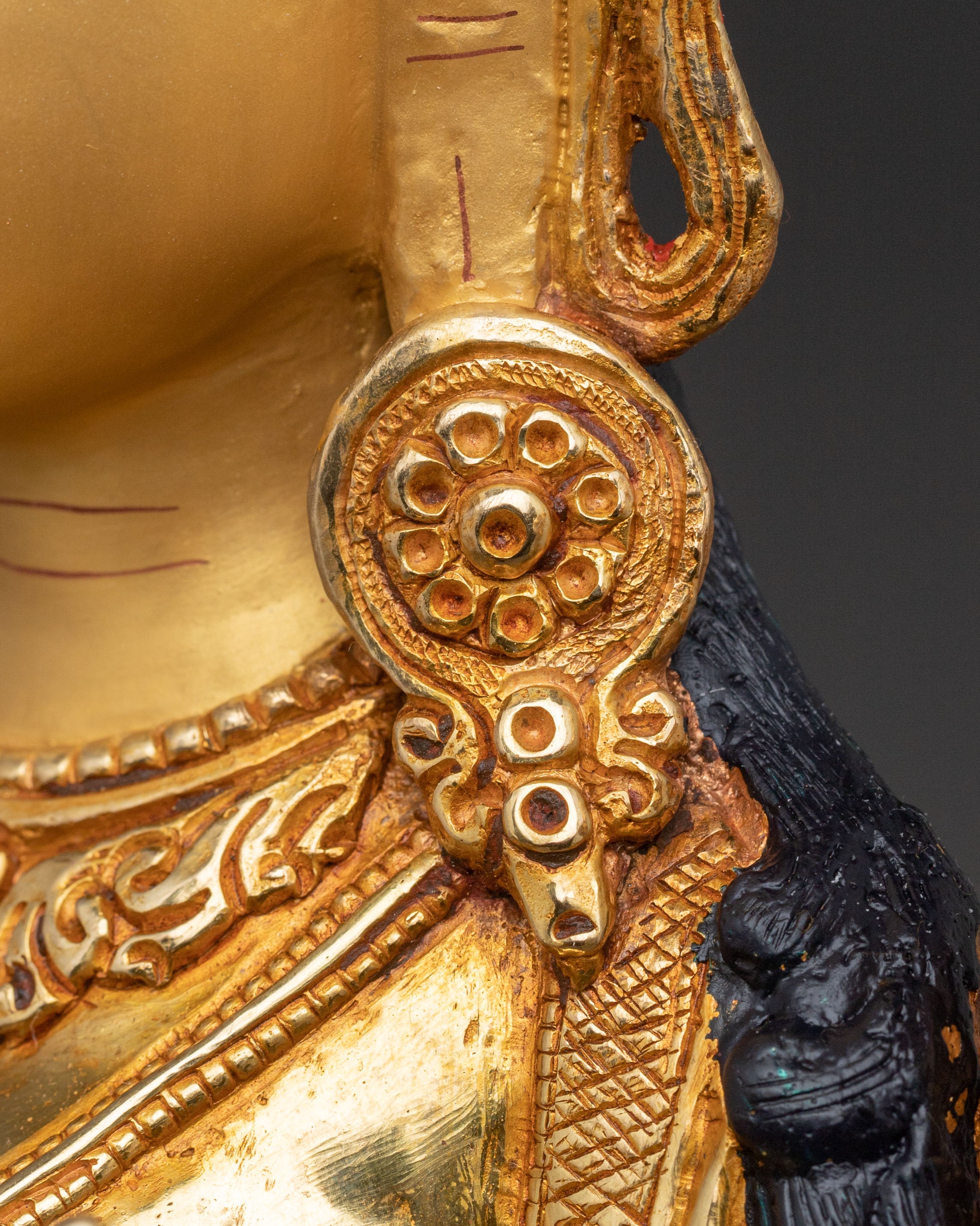 White Tara Healing Statue – Serene Gilded Copper