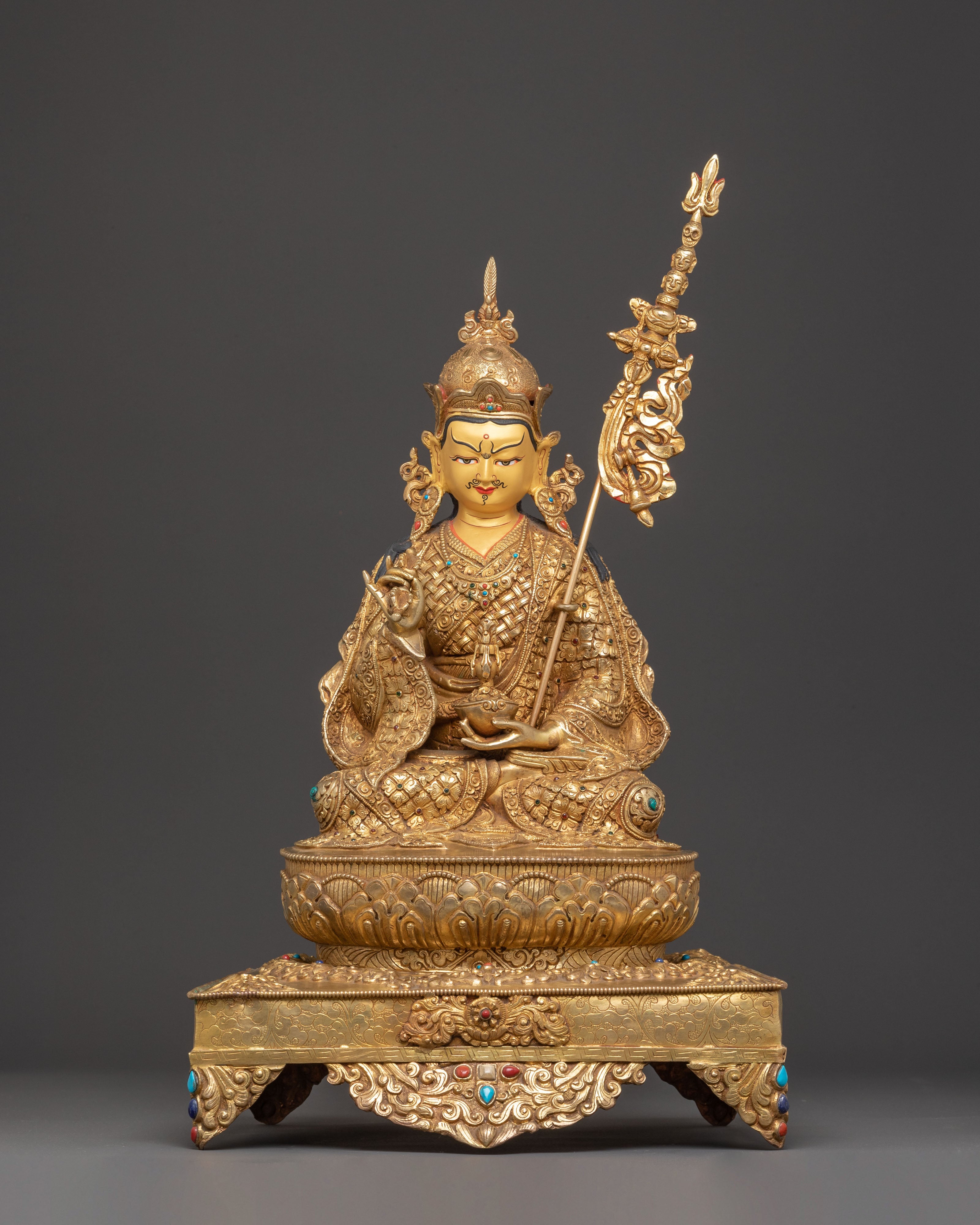 Guru Tsokye Dorje Handmade Statue with Torana : Lotus Born Master