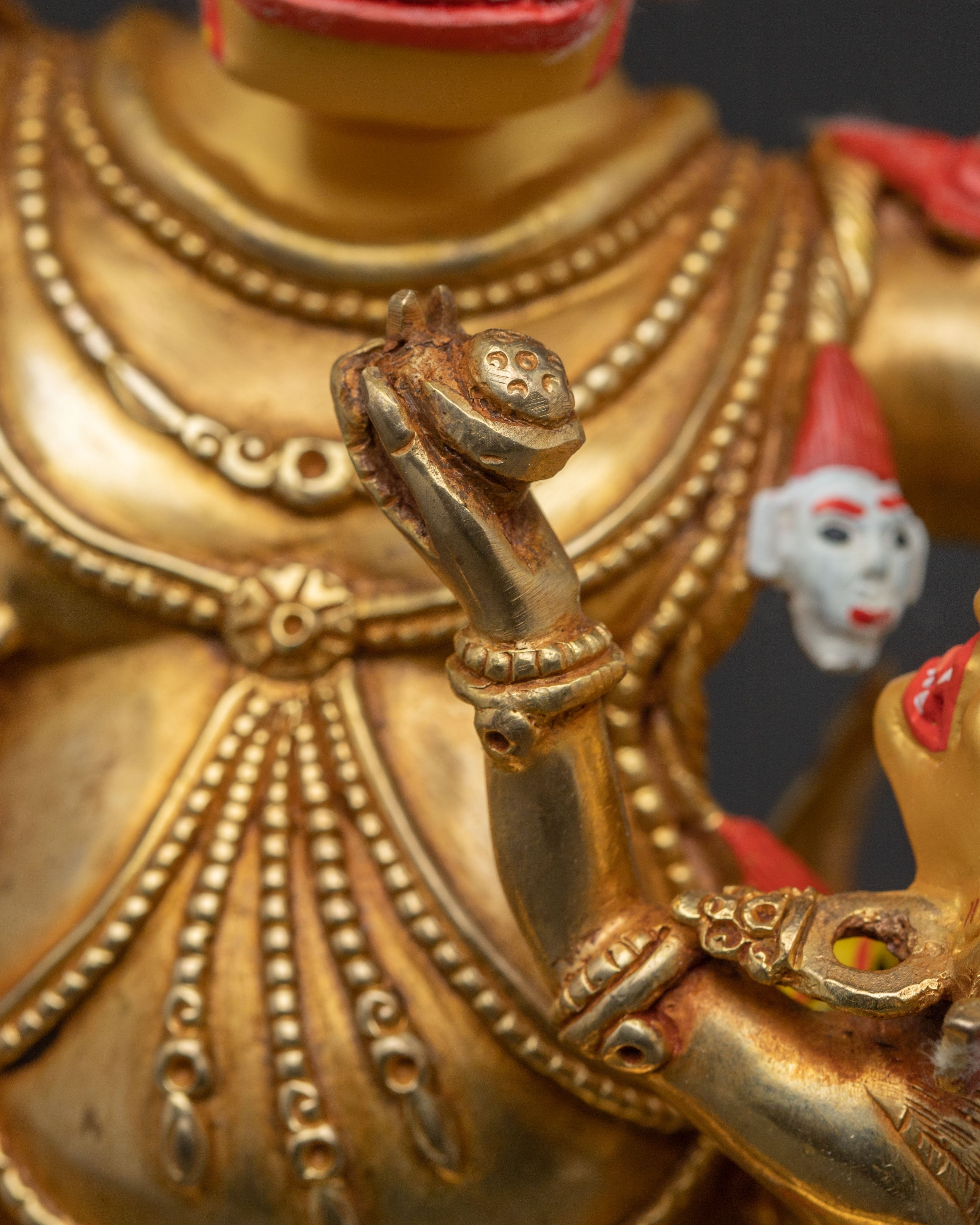 Yama Dharmaraja 24k Gold Gilded Statue | Copper Body