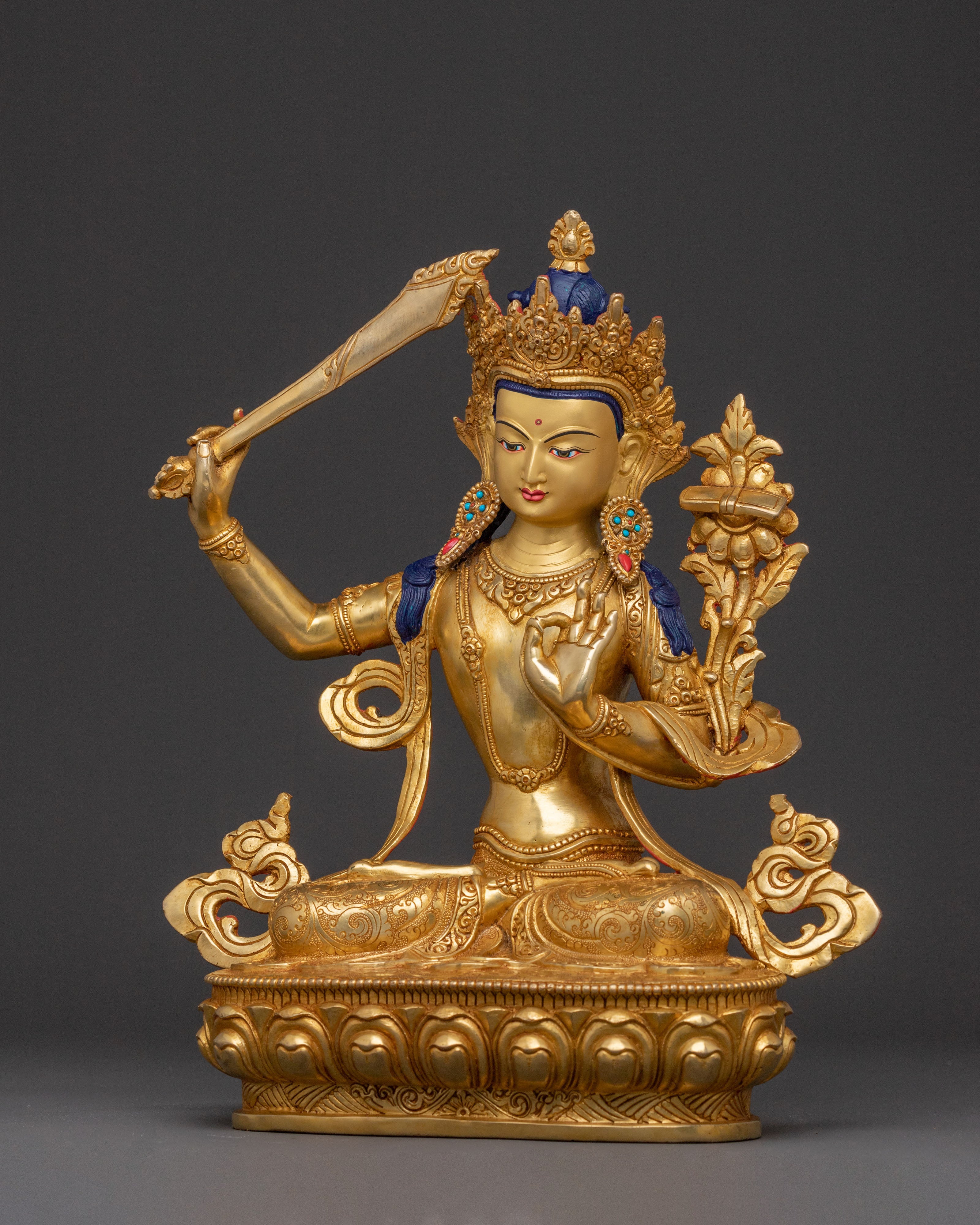 Bodhisattva Manjushri Statue of Wisdom | Sacred Meditation Home Decor