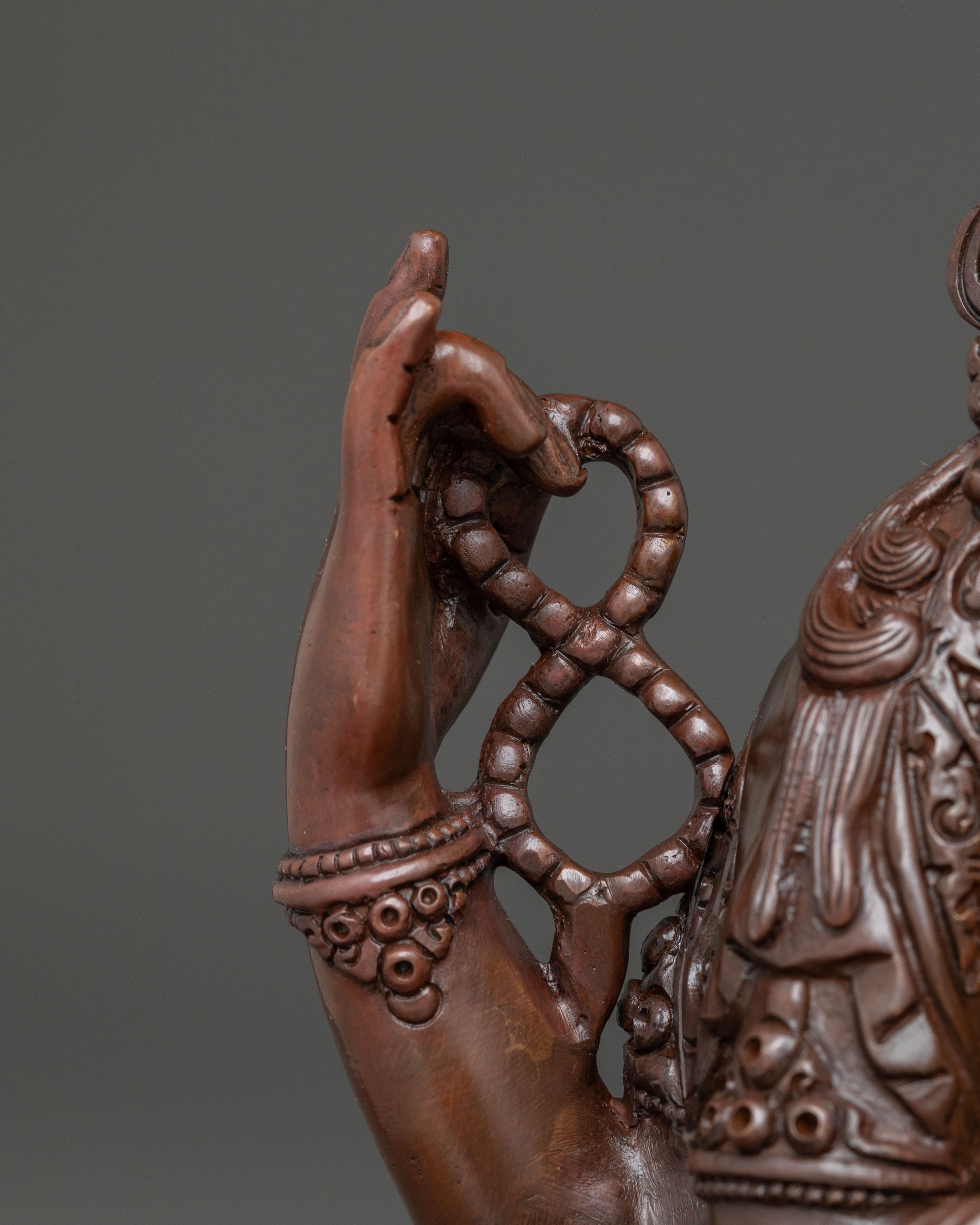 Oxidized Copper Four-Armed Chenrezig Statue | Bodhisattva of Compassion