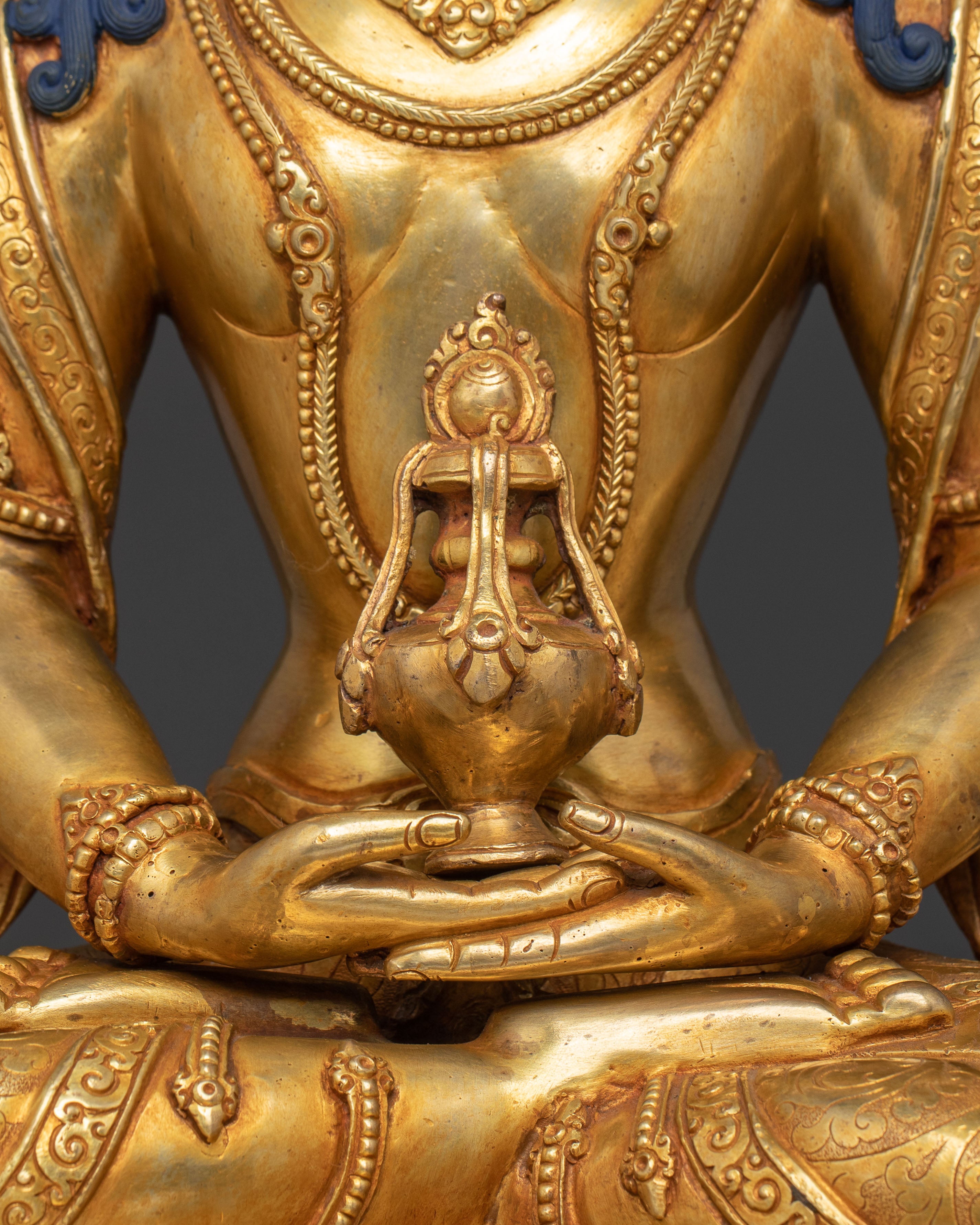 Golden Handmade Statue of Bodhisattva Amitayus | Buddhist Artwork
