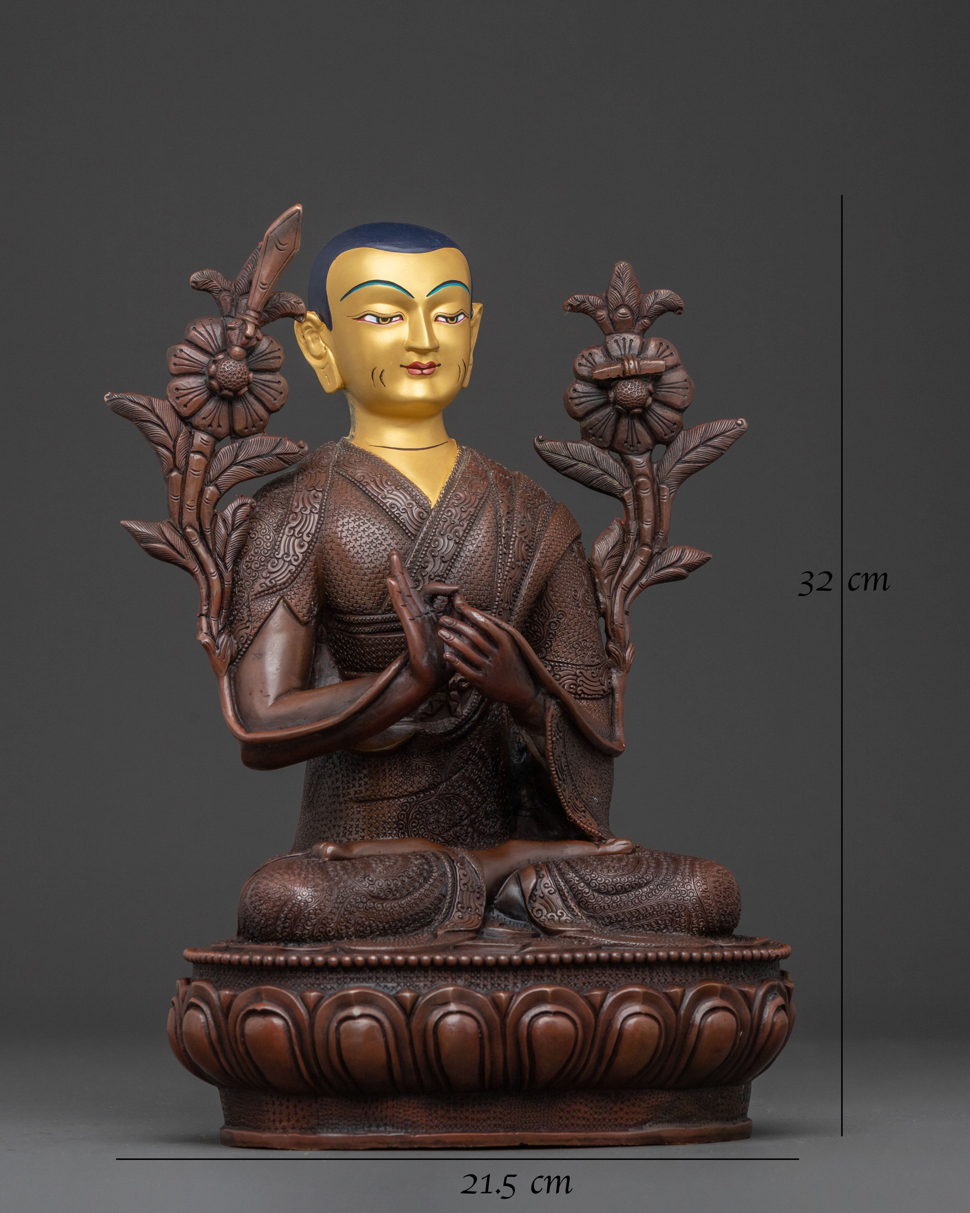 Tsongkhapa Statue Set with Disciples: Altar Home Decor