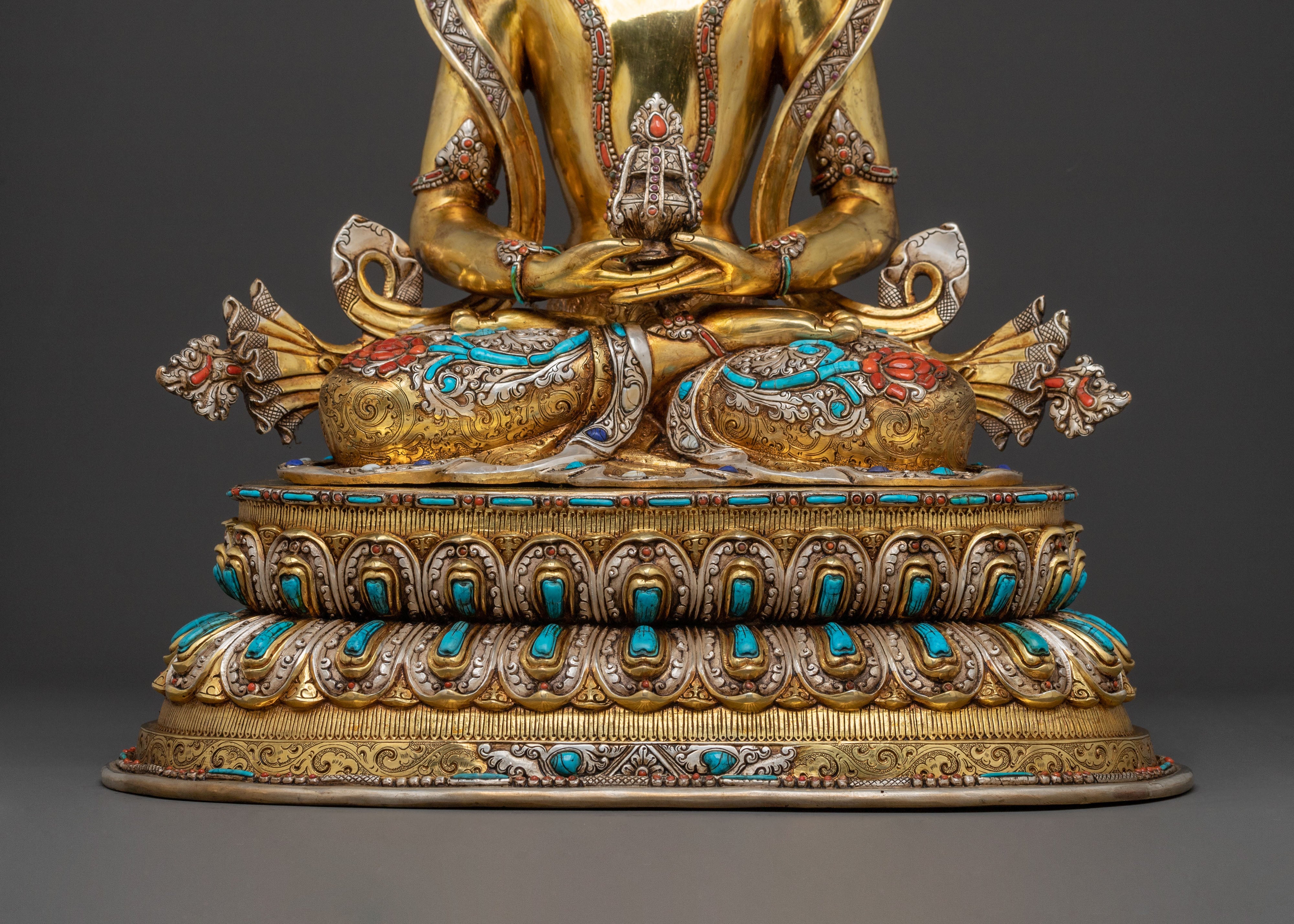 Amitayus 24k Gold Gilded Statue | Altar Home Decor