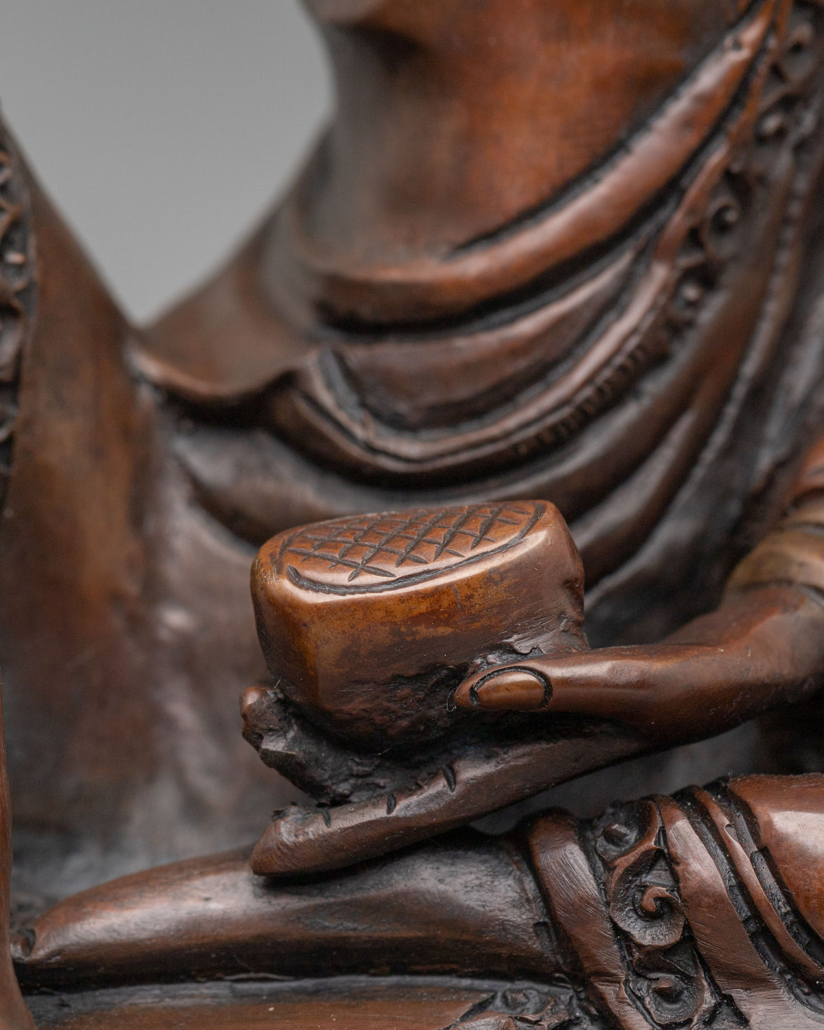 Milarepa Meditation Statue | Oxidized Copper Sculpture