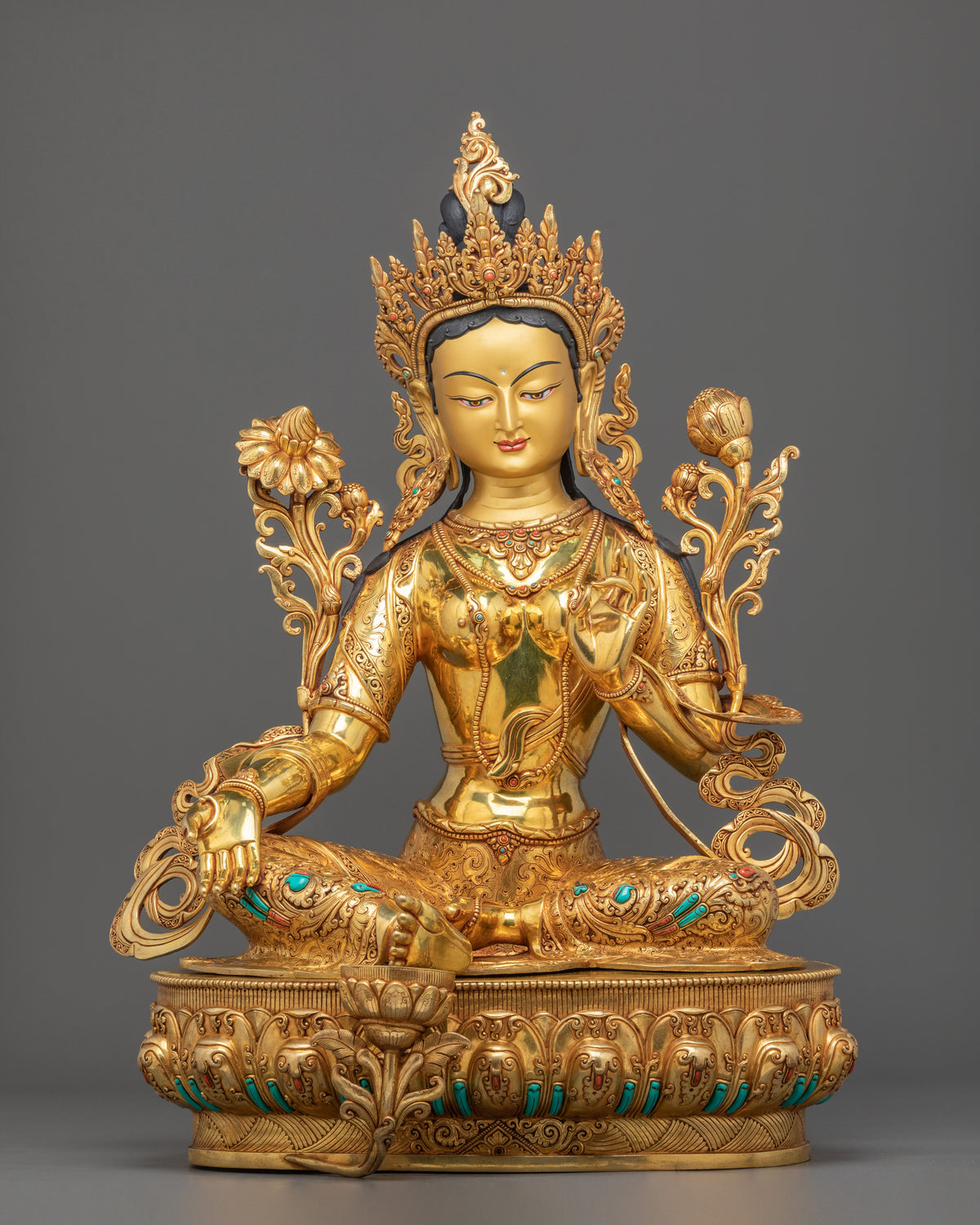 Five Bodhisattvas Statue Set | Sacred Golden Buddhist Collection