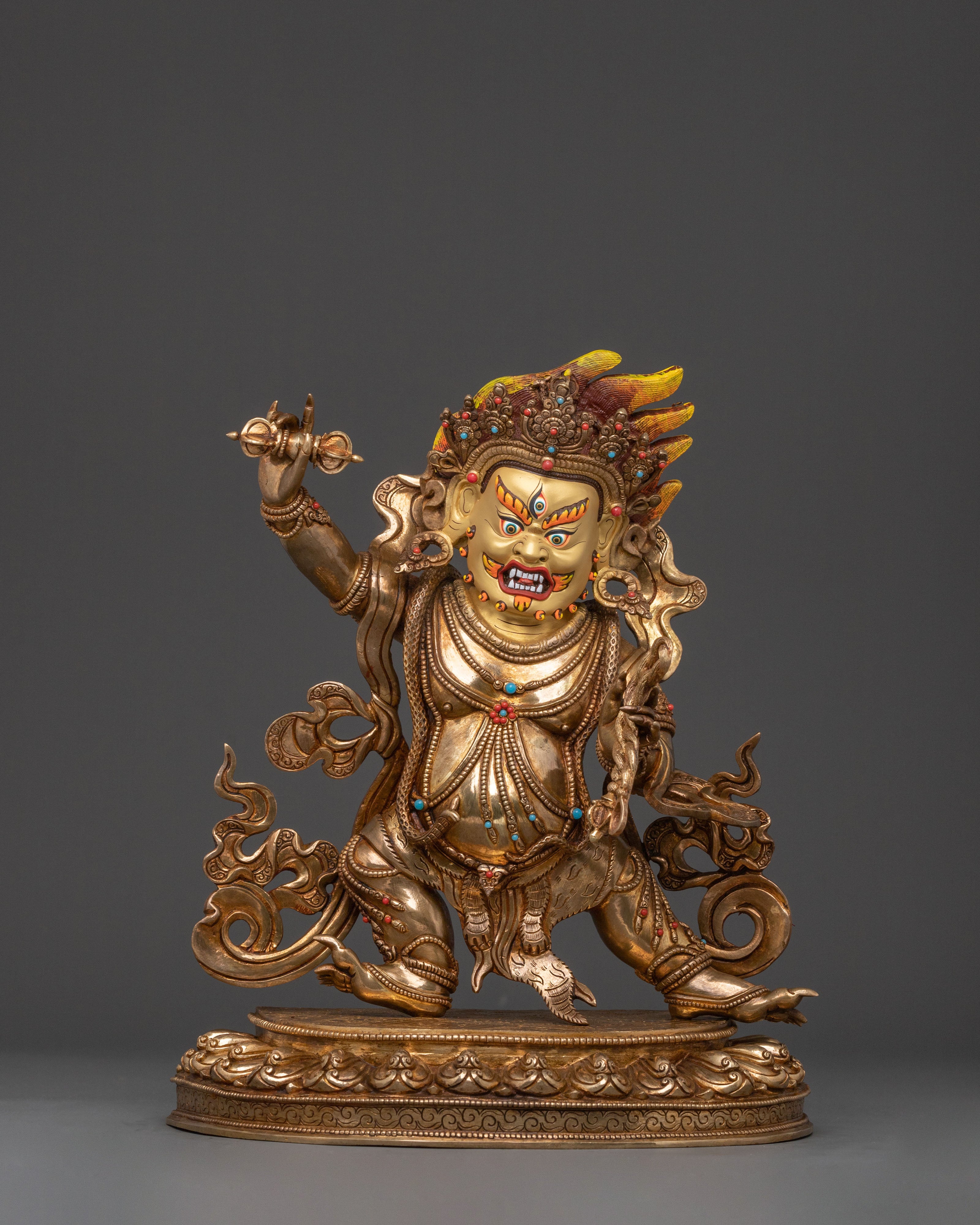 Vajrapani Statue: 24K Gold Gilded Sacred Bodhisattva
