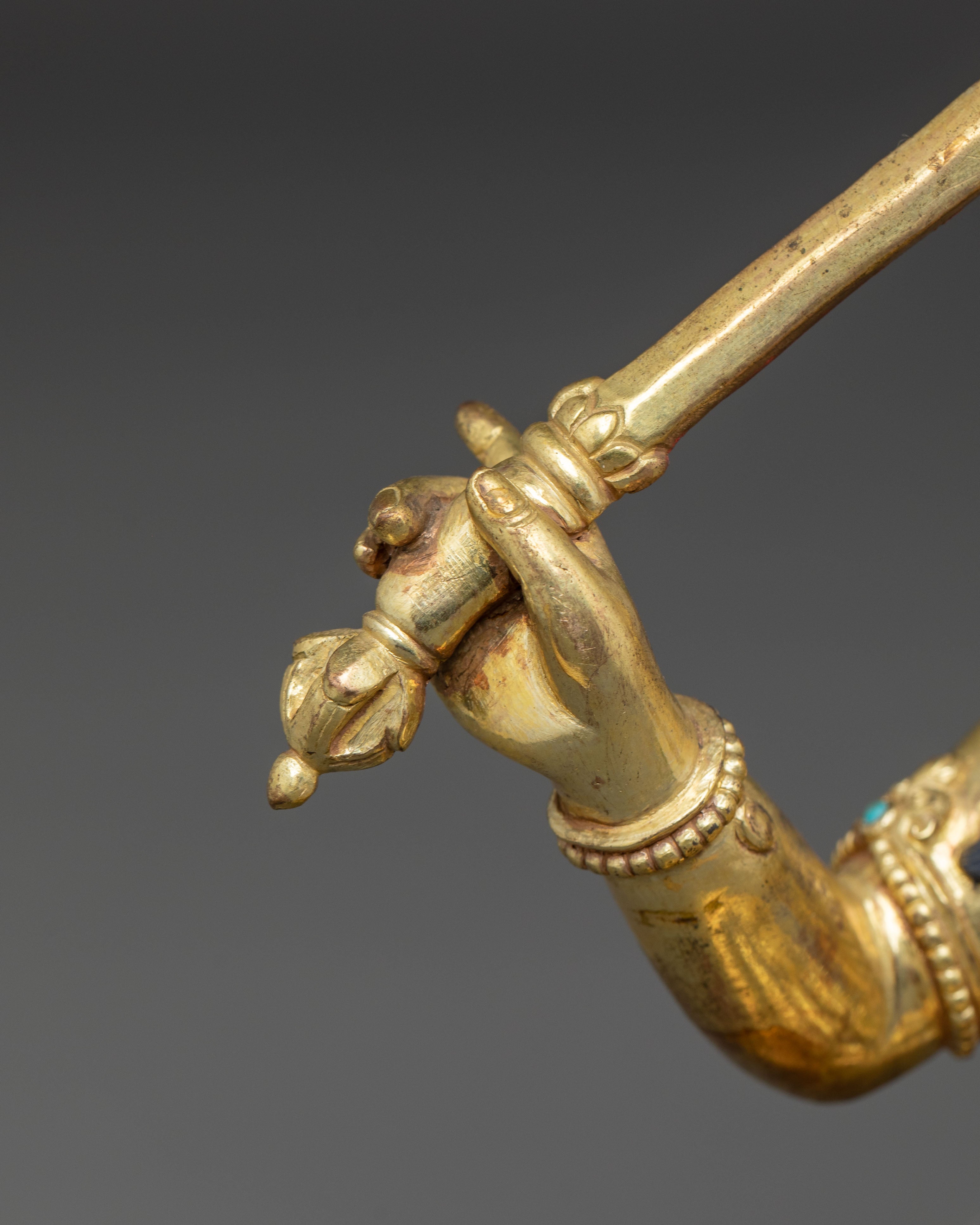 Golden Manjushri Statue of Power and Wisdom | Symbol of Transcendent Insight