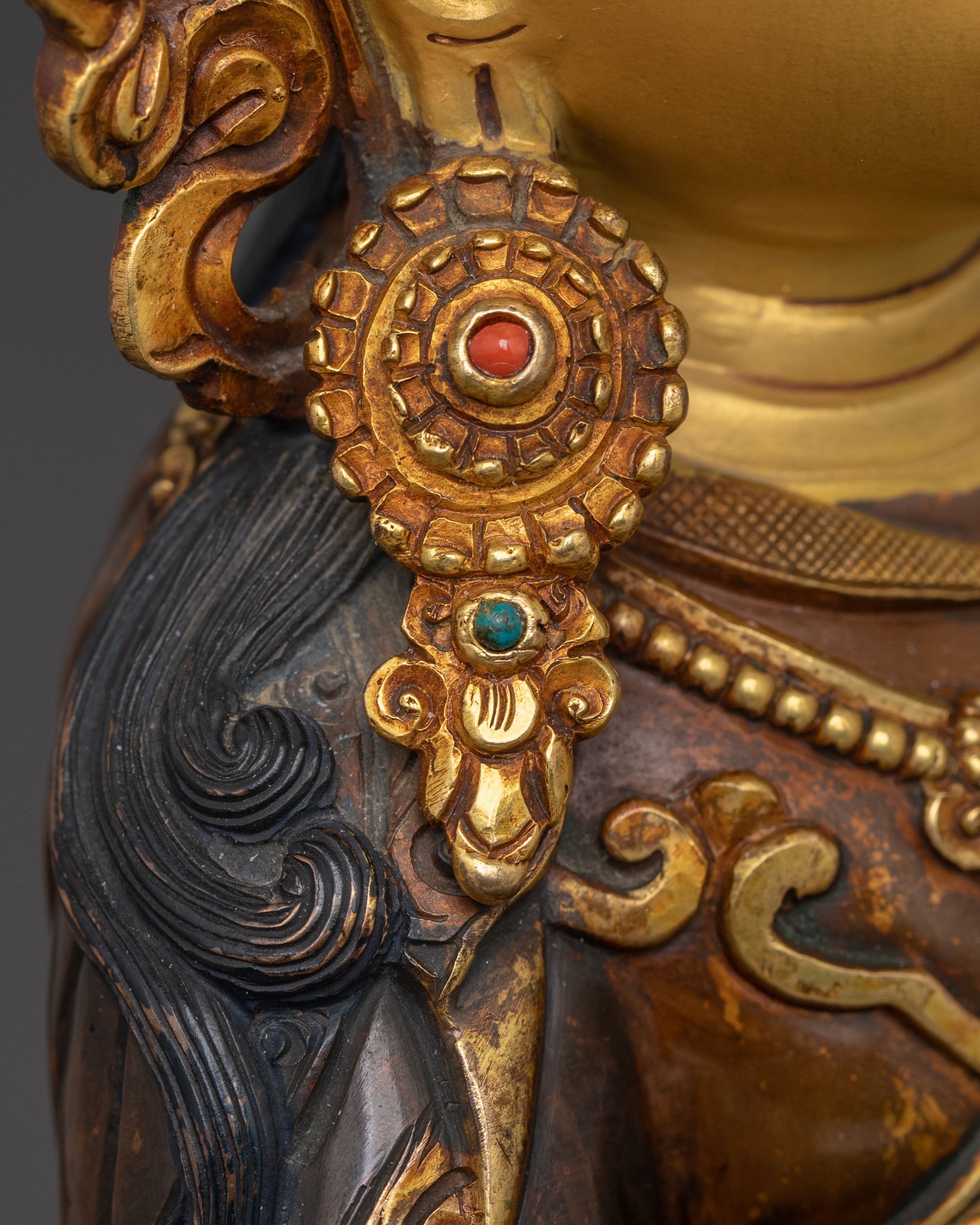 Guru Rinpoche Statue | 24K Gold Gilded Teacher Icon