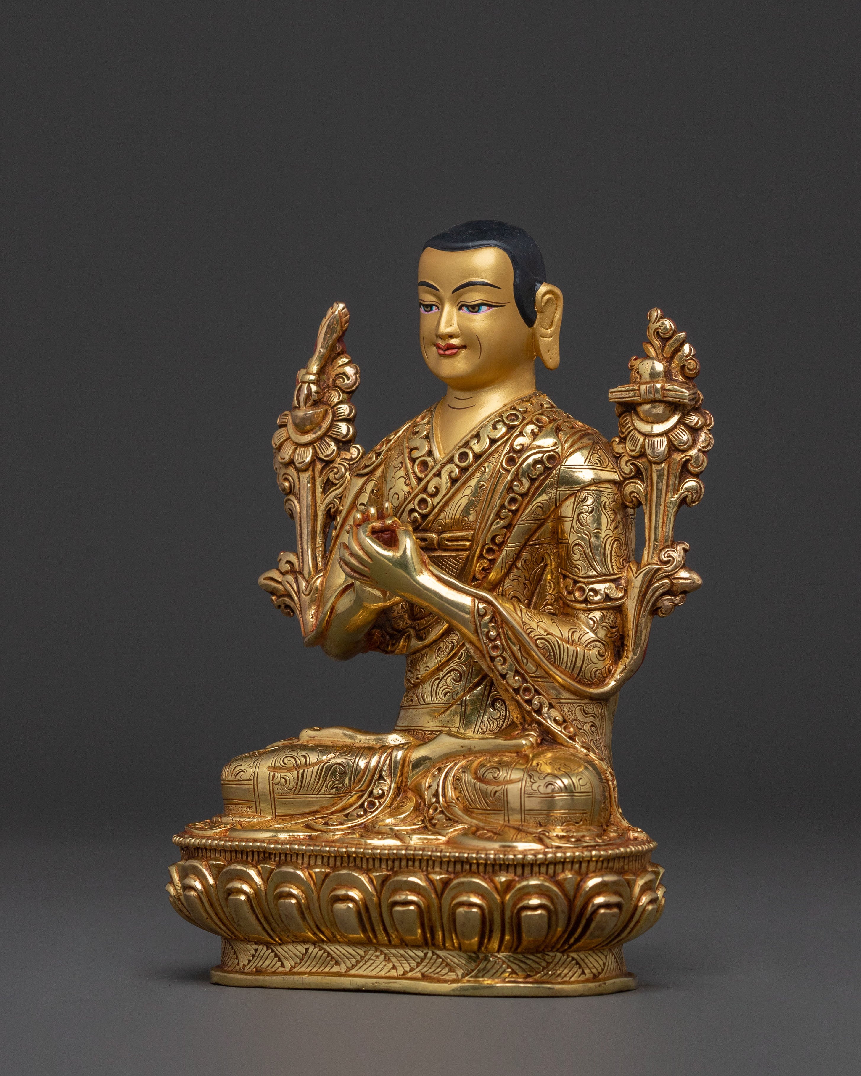 Sacred Tsongkhapa Statue with Disciples | Symbol of Wisdom