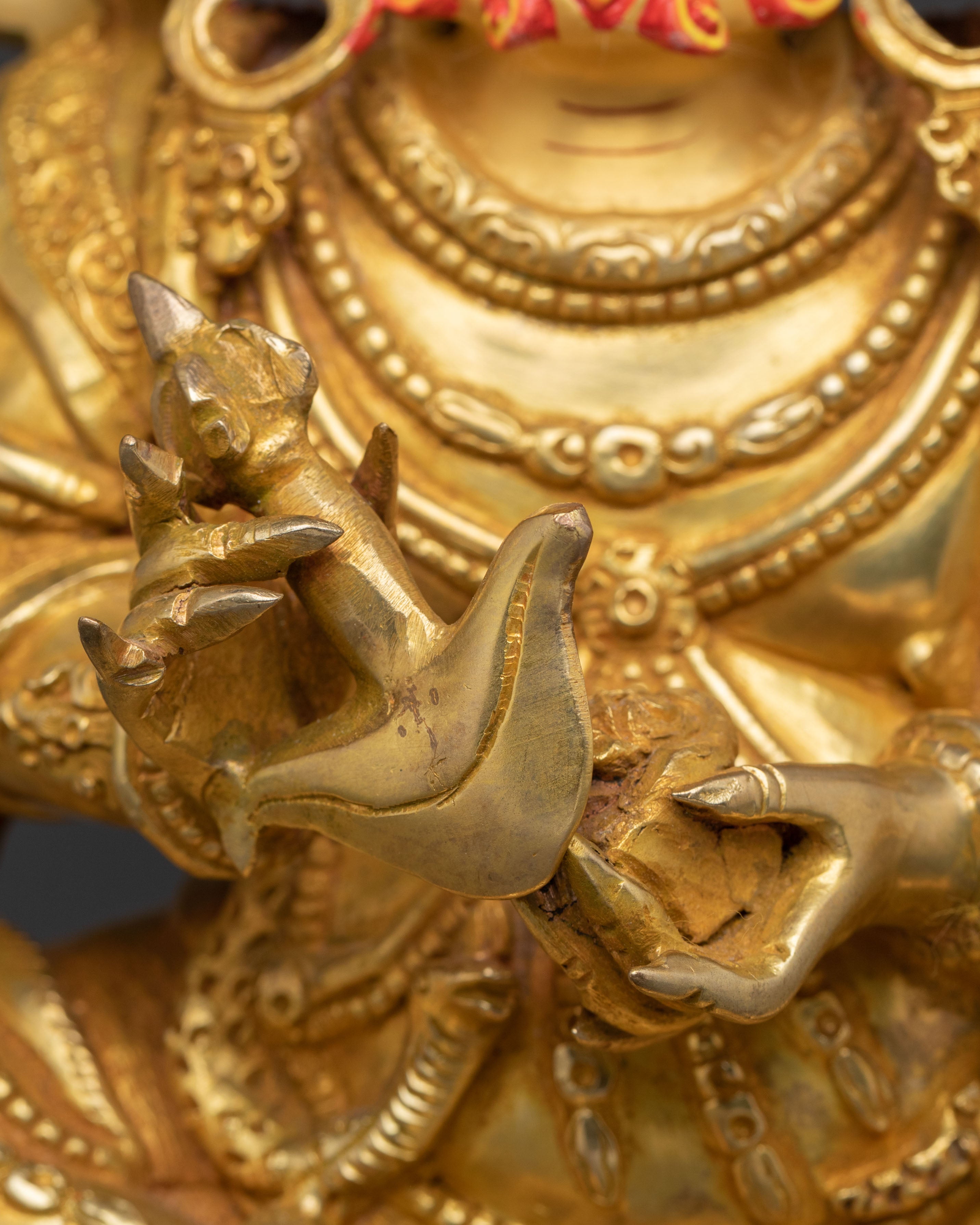 Four Armed Mahakala | Hand-Gilded Copper Statue