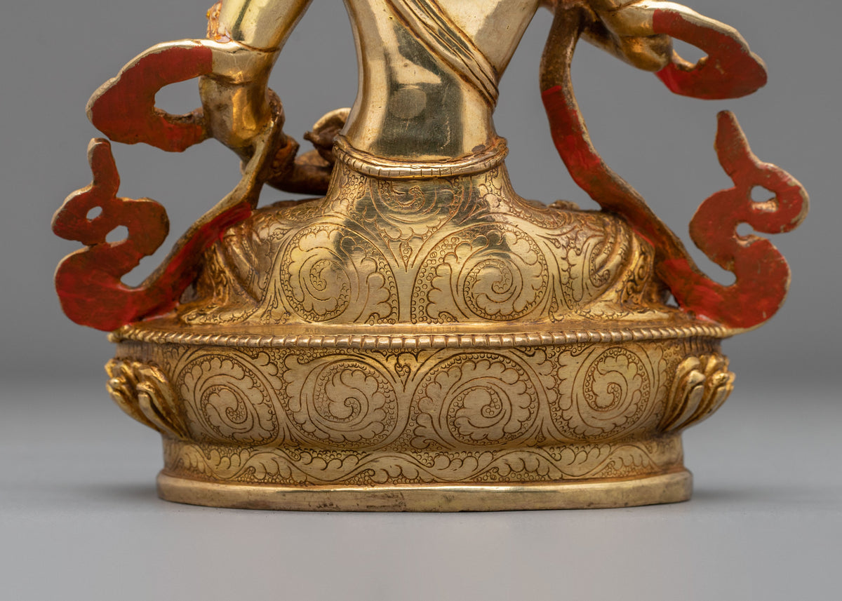 Vajrasattva Sculpture | Gemstones Adorned Copper Statue
