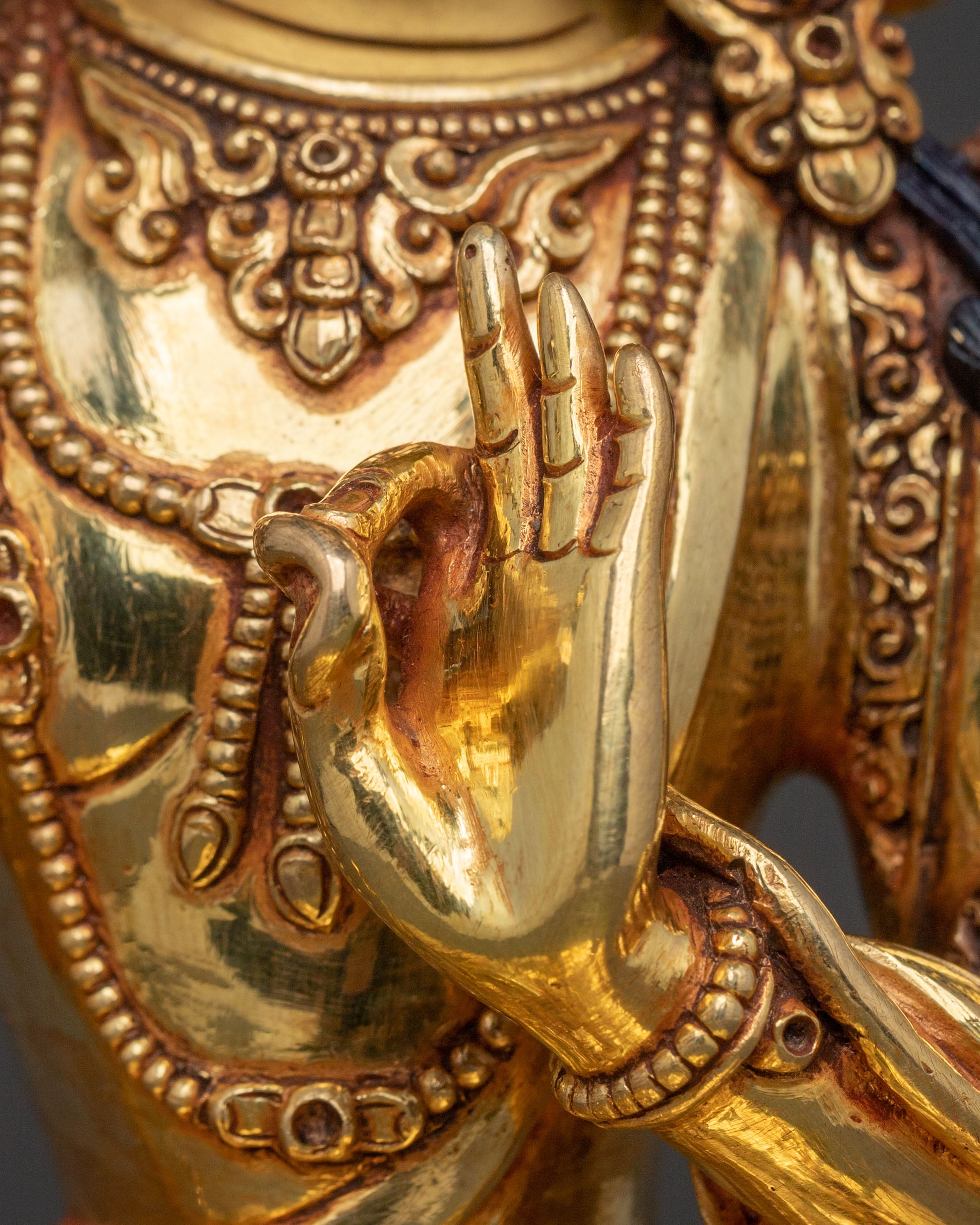 Manjushri Wisdom Buddha Figurine – 24K Gold Gilded