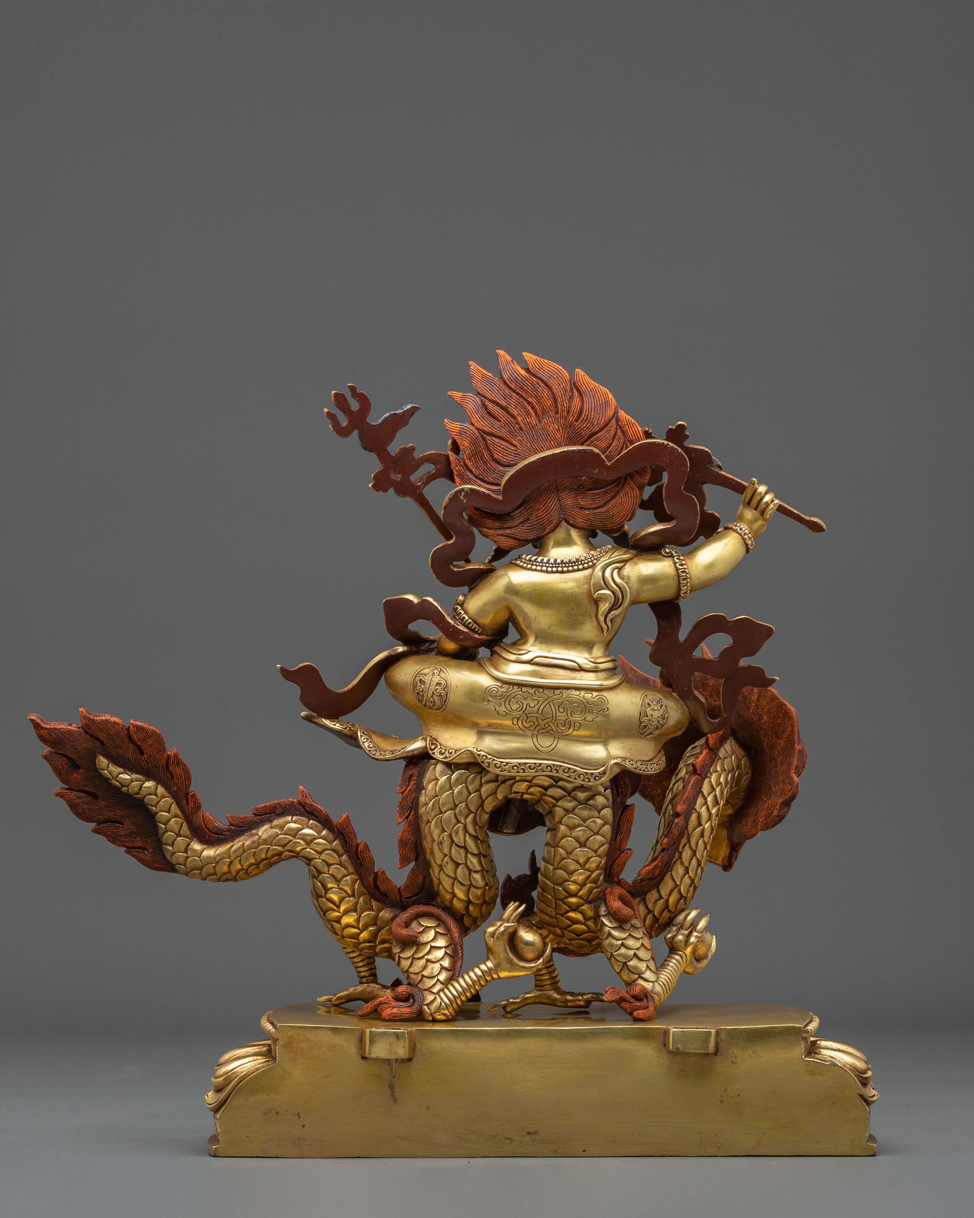 24K Gold Gilded Copper White Dzambhala Statue | Wealth Guardian