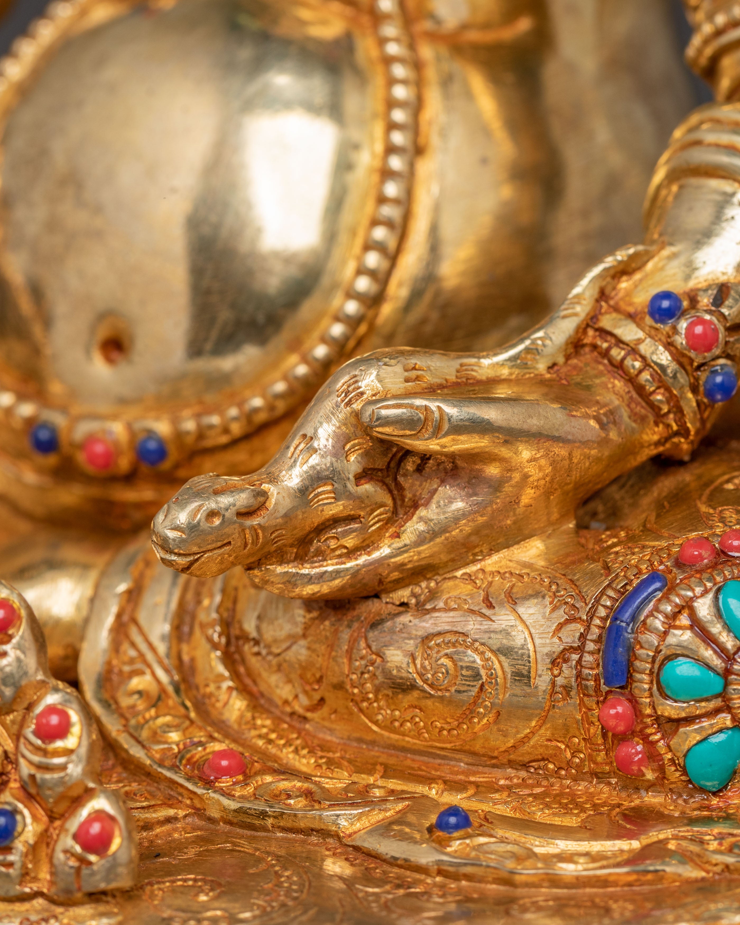 Golden Dzambhala Copper Statue | Guardian of Wealth