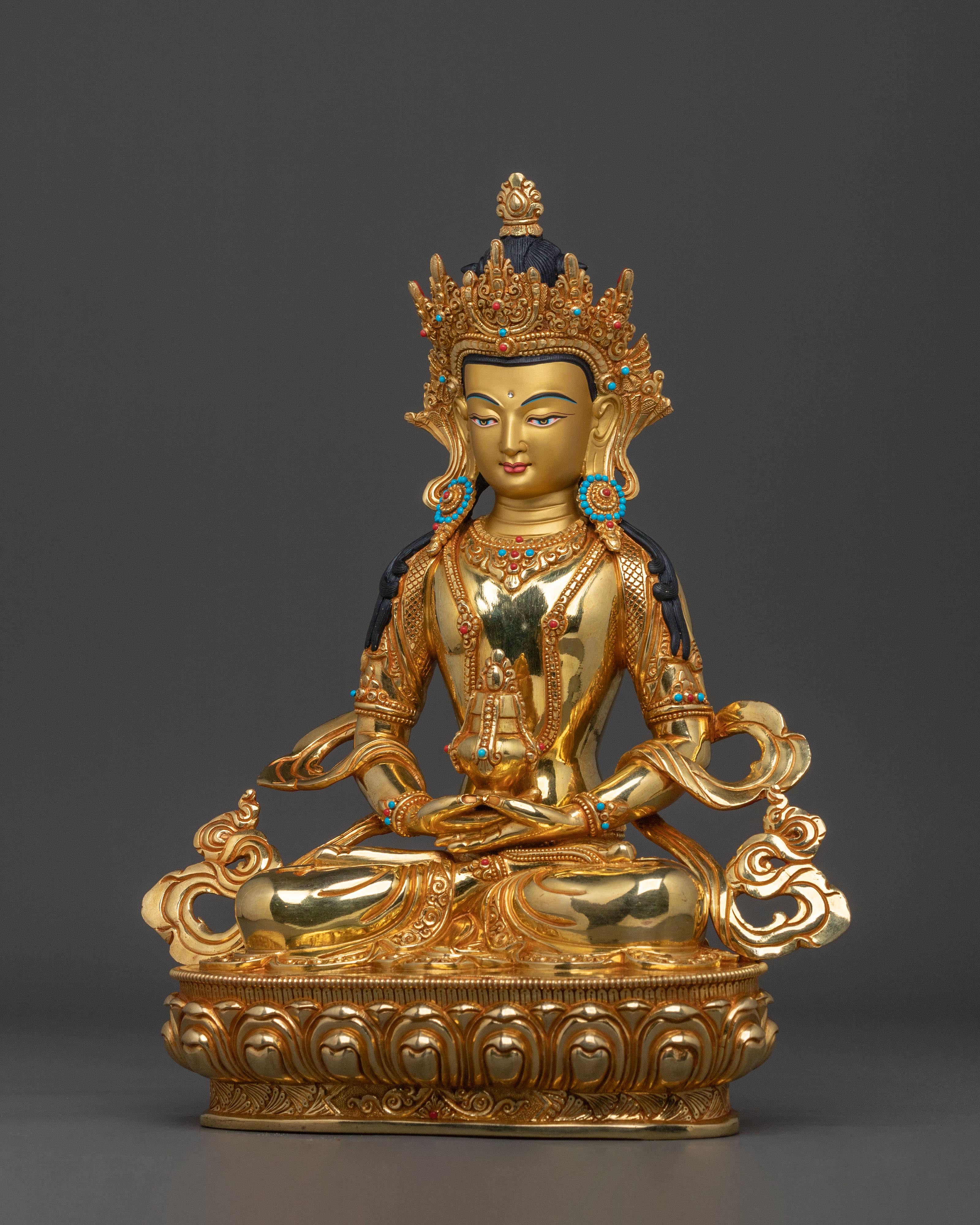 Himalayan Meditating Amitayus Statue | Buddhist Decor