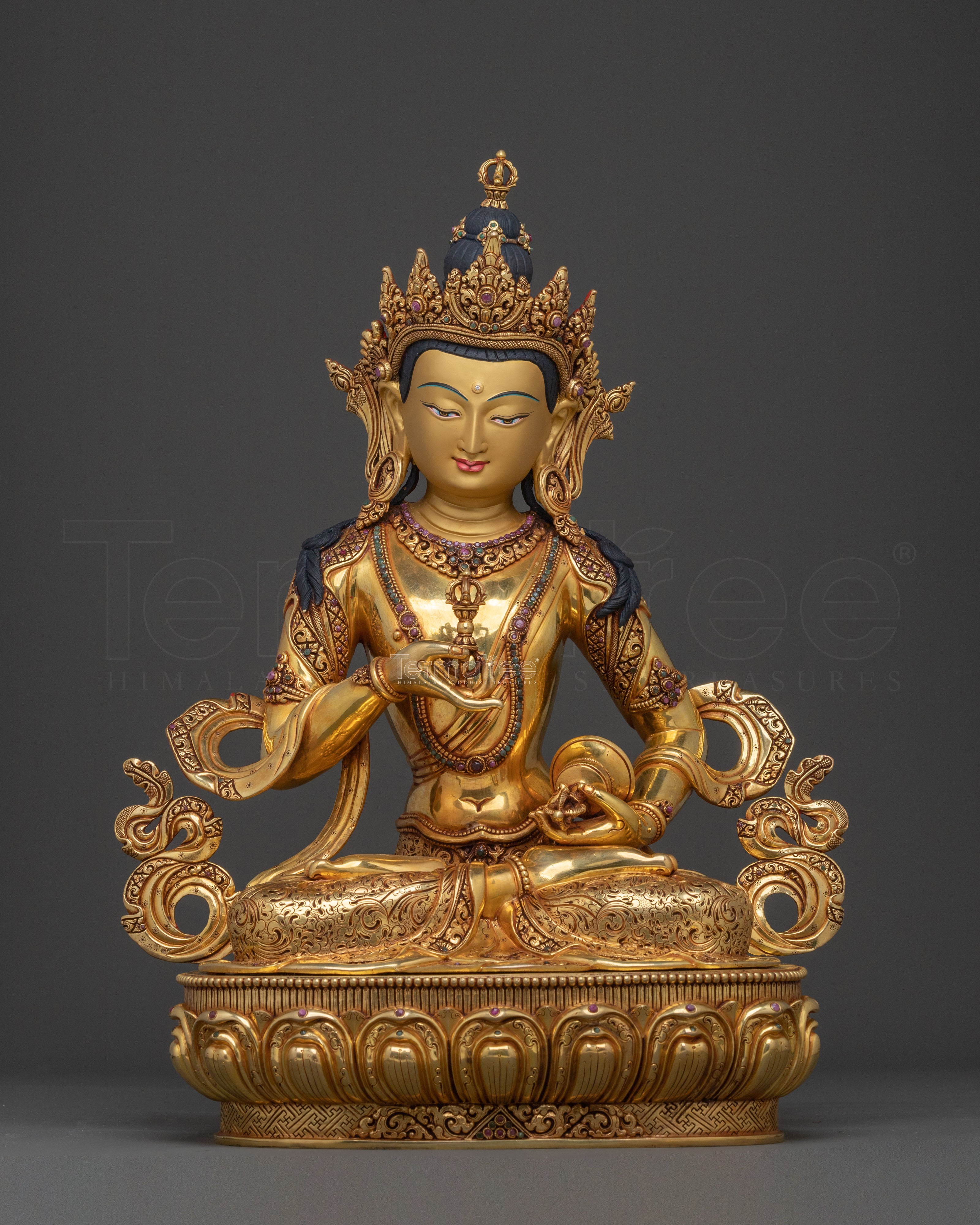 Vajrasattva 24K Gold Gilded Statue